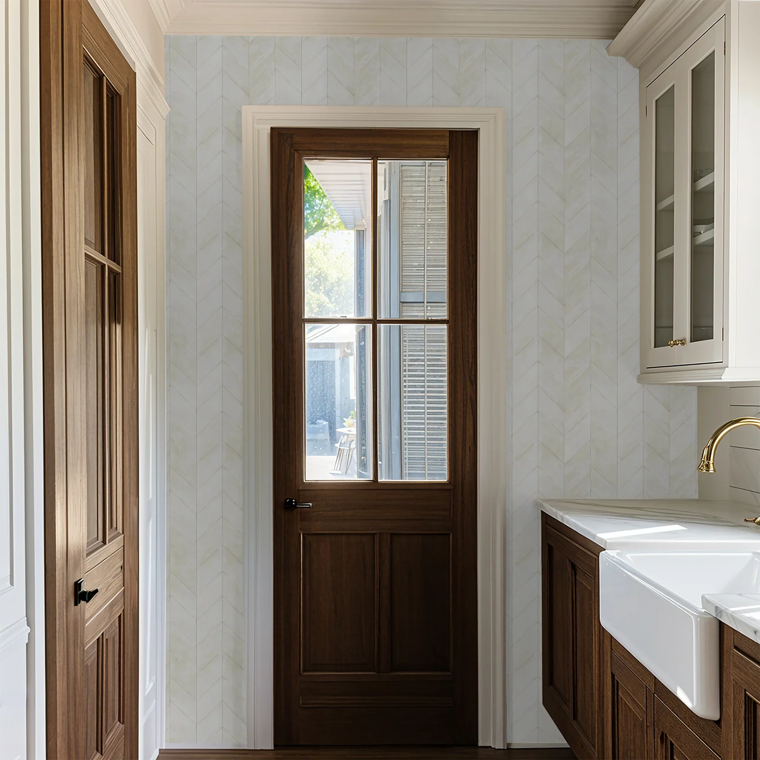 Chevron de Blanc Wallpaper - Image 3