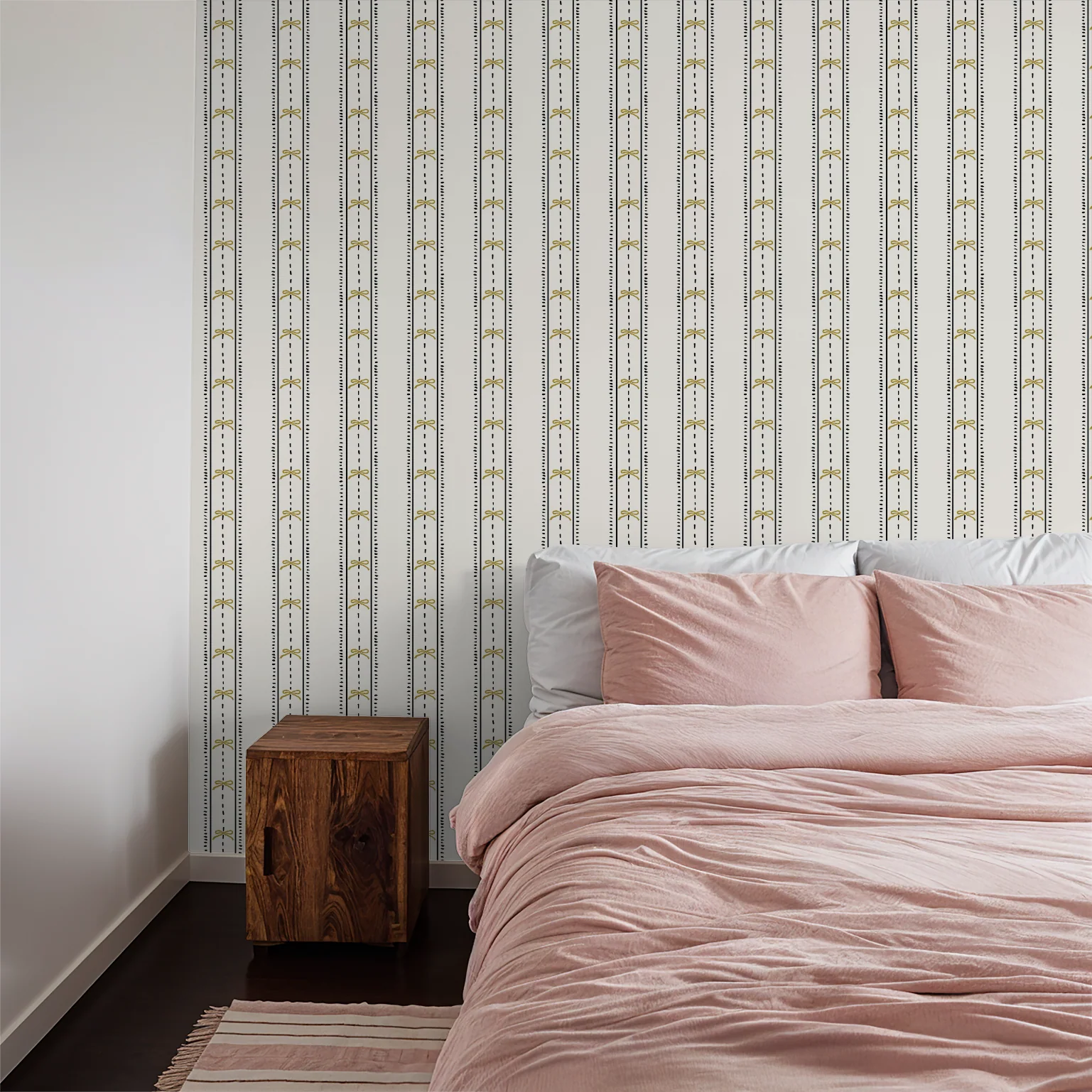 Cottage Bows (Yellow) Wallpaper - Image 3