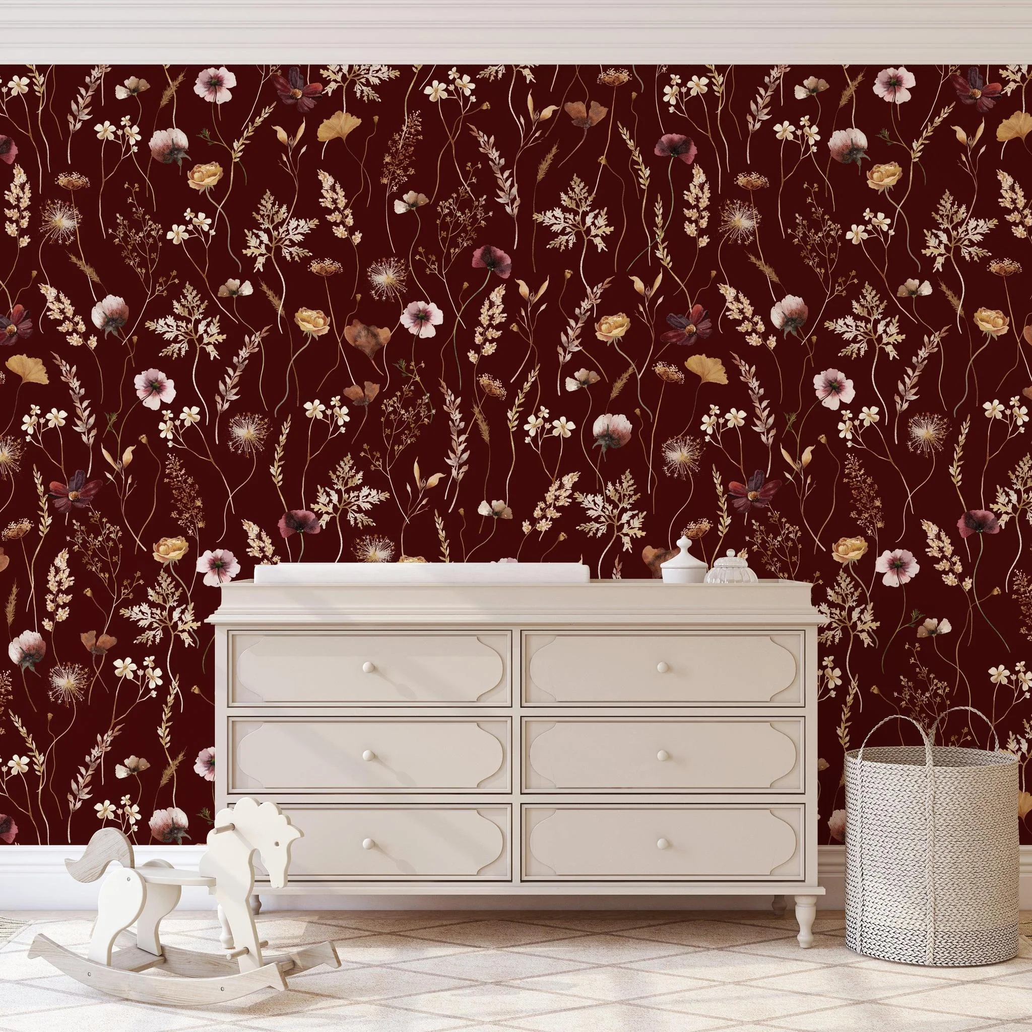 Dahlia (Maroon) Wallpaper - Image 3