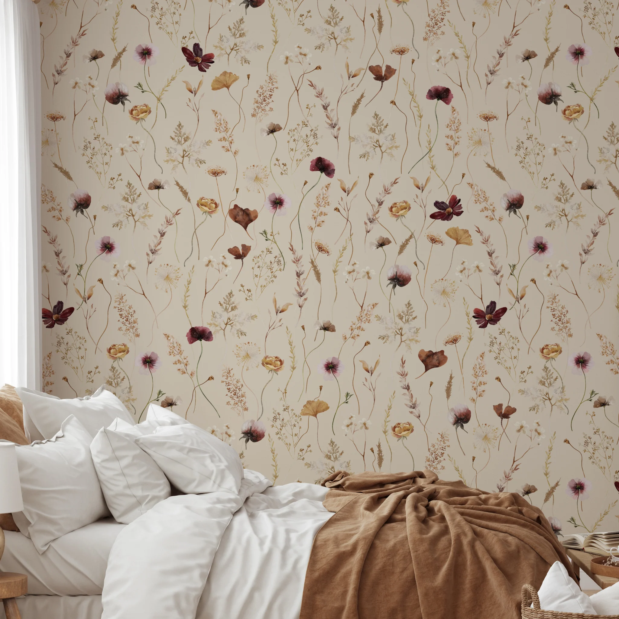 Dahlia (Tan) Wallpaper - Image 5
