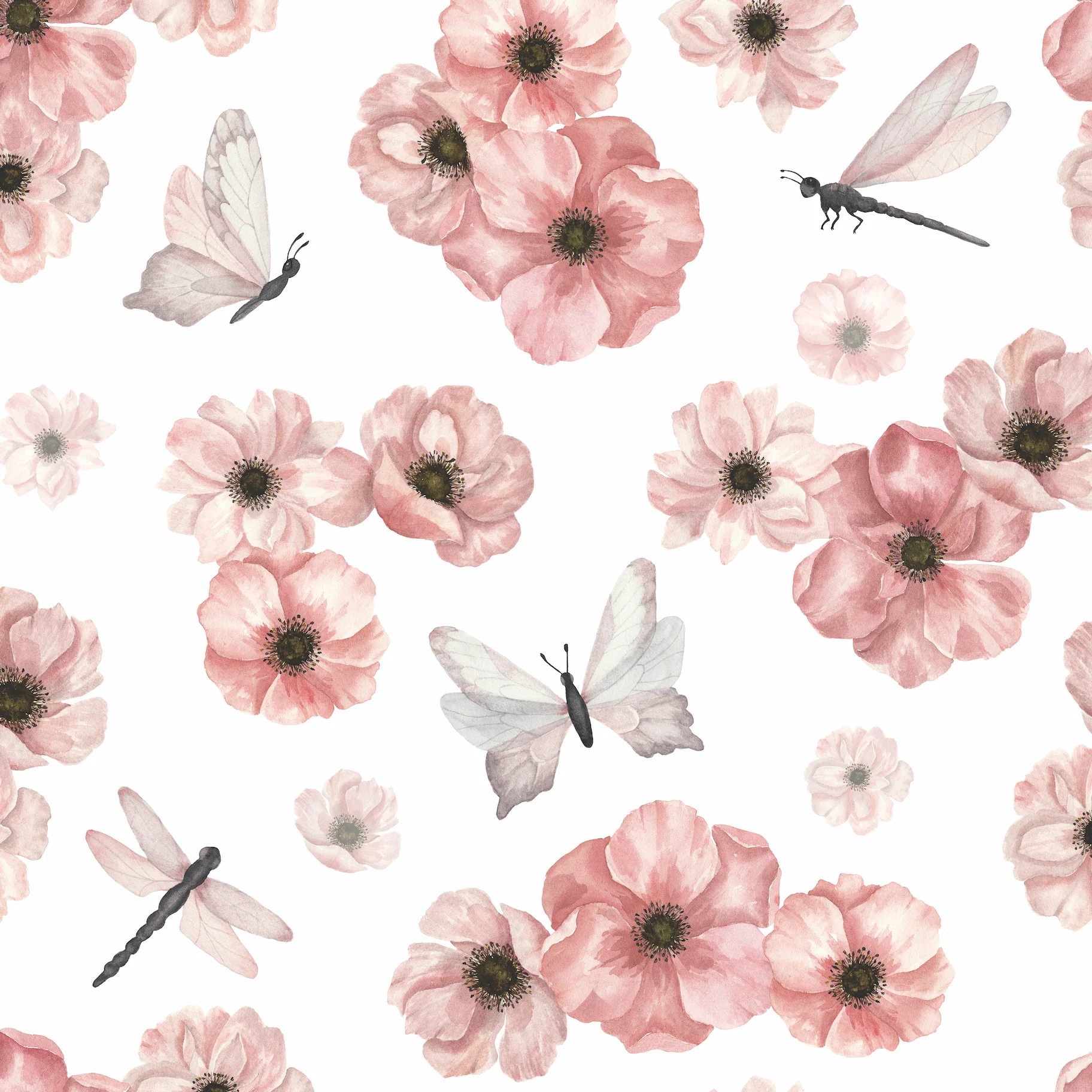 Dragonlily (White) Wallpaper - Image 4