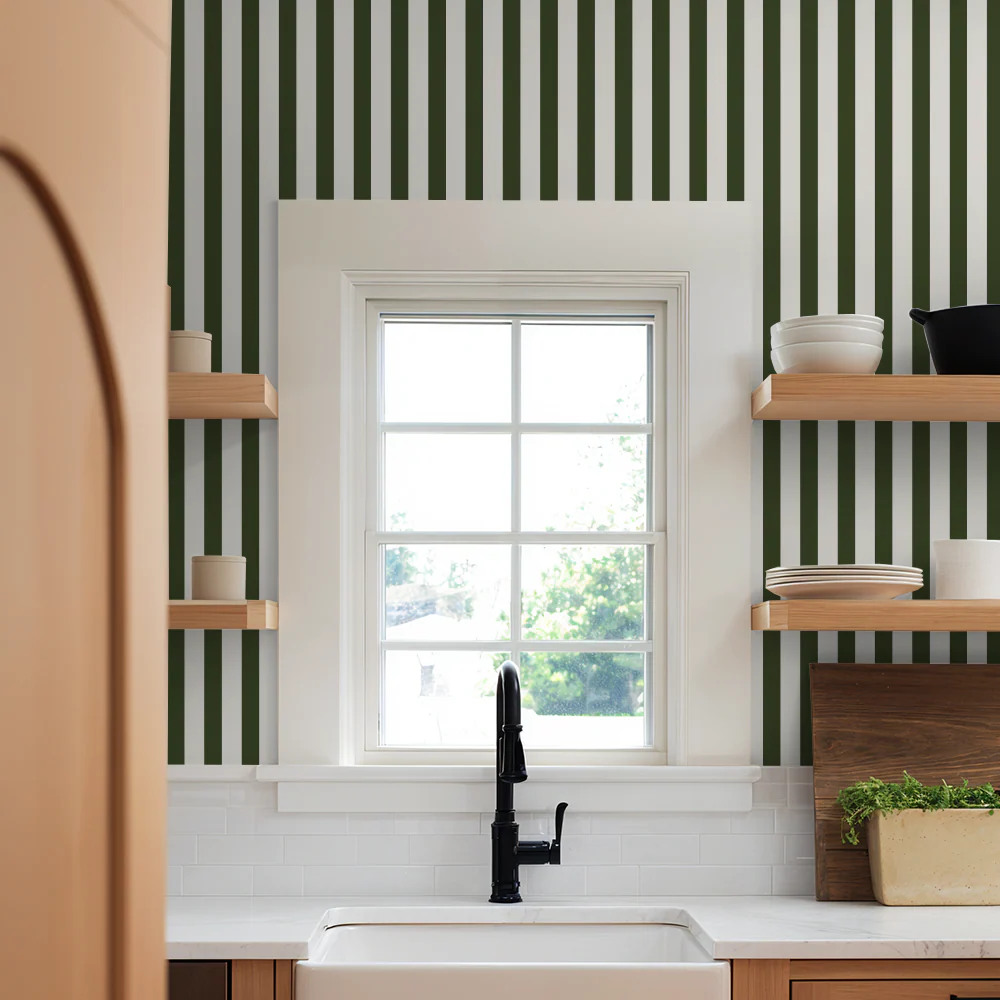 Landis Lane (Dark Green) Wallpaper