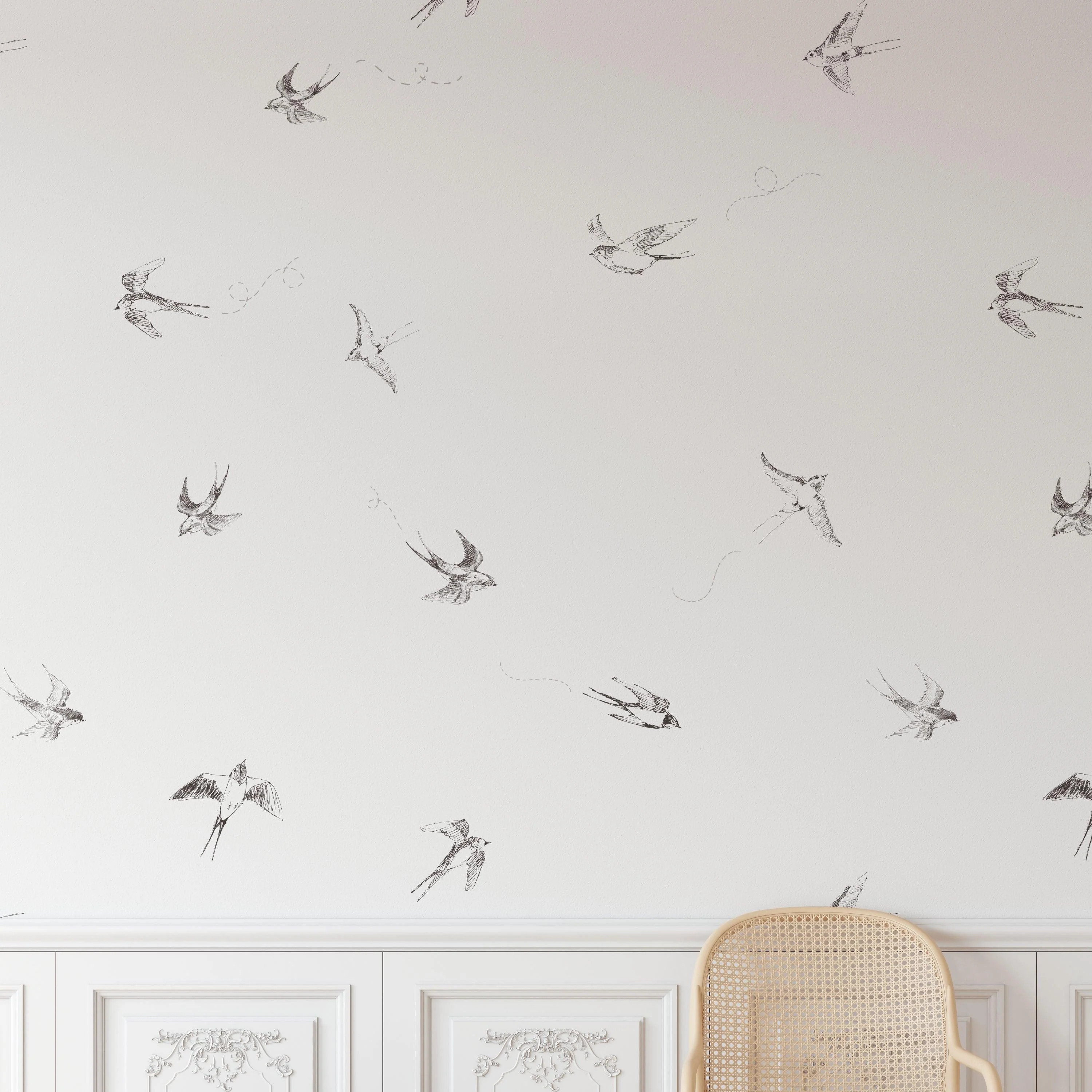 Of a Feather (White) Wallpaper - Image 3