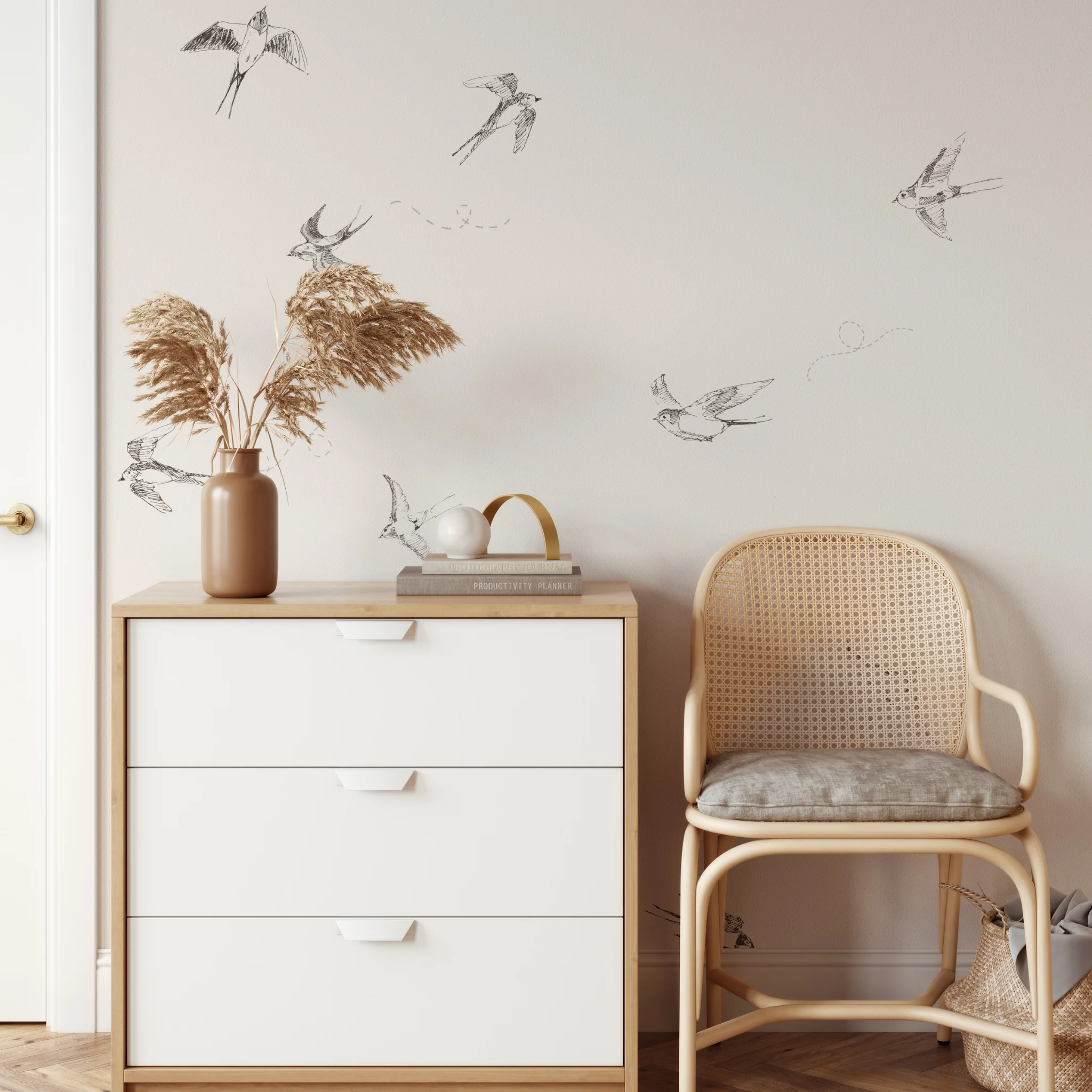 Of a Feather (Eggshell) Wallpaper - Image 3