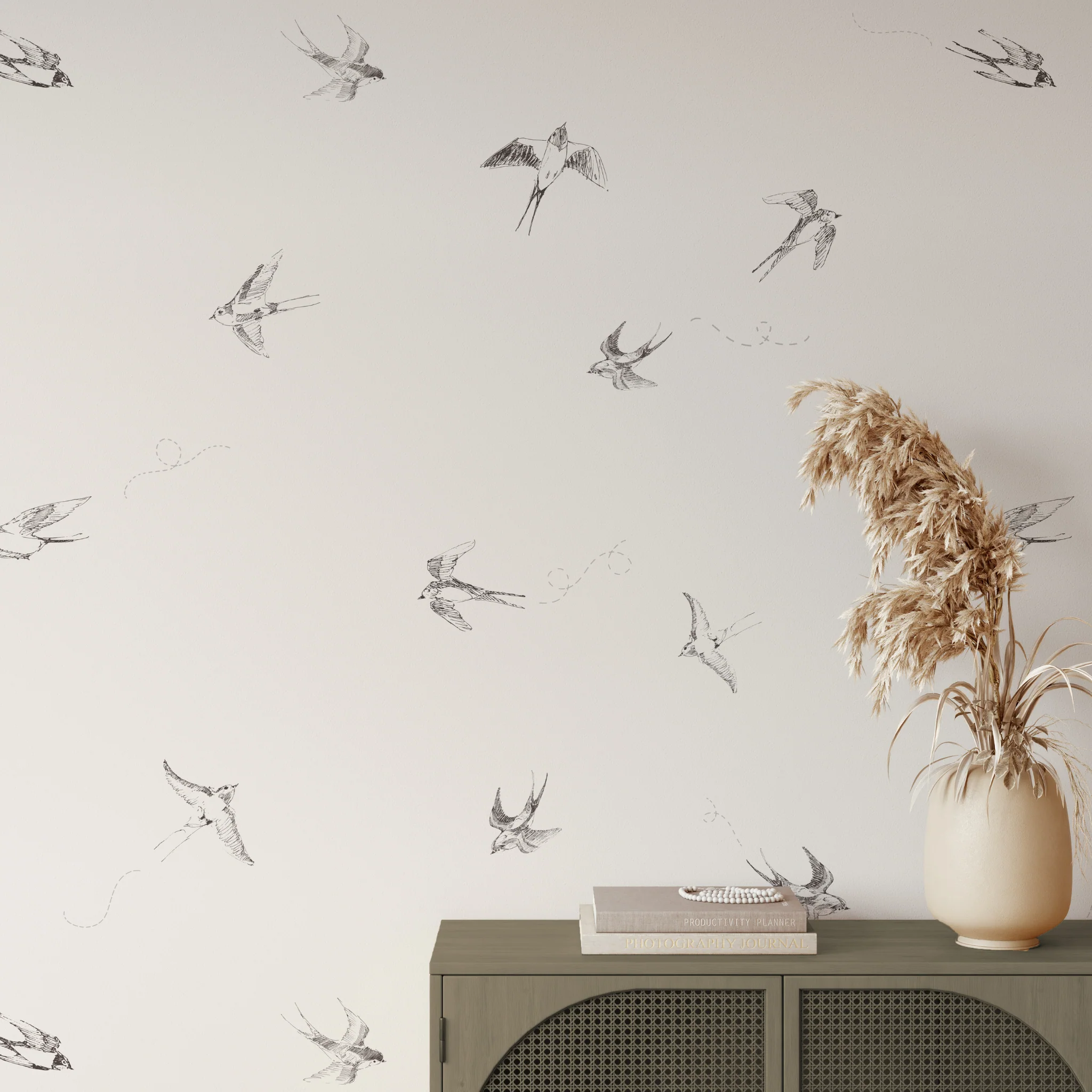 Of a Feather (Eggshell) Wallpaper - Image 4