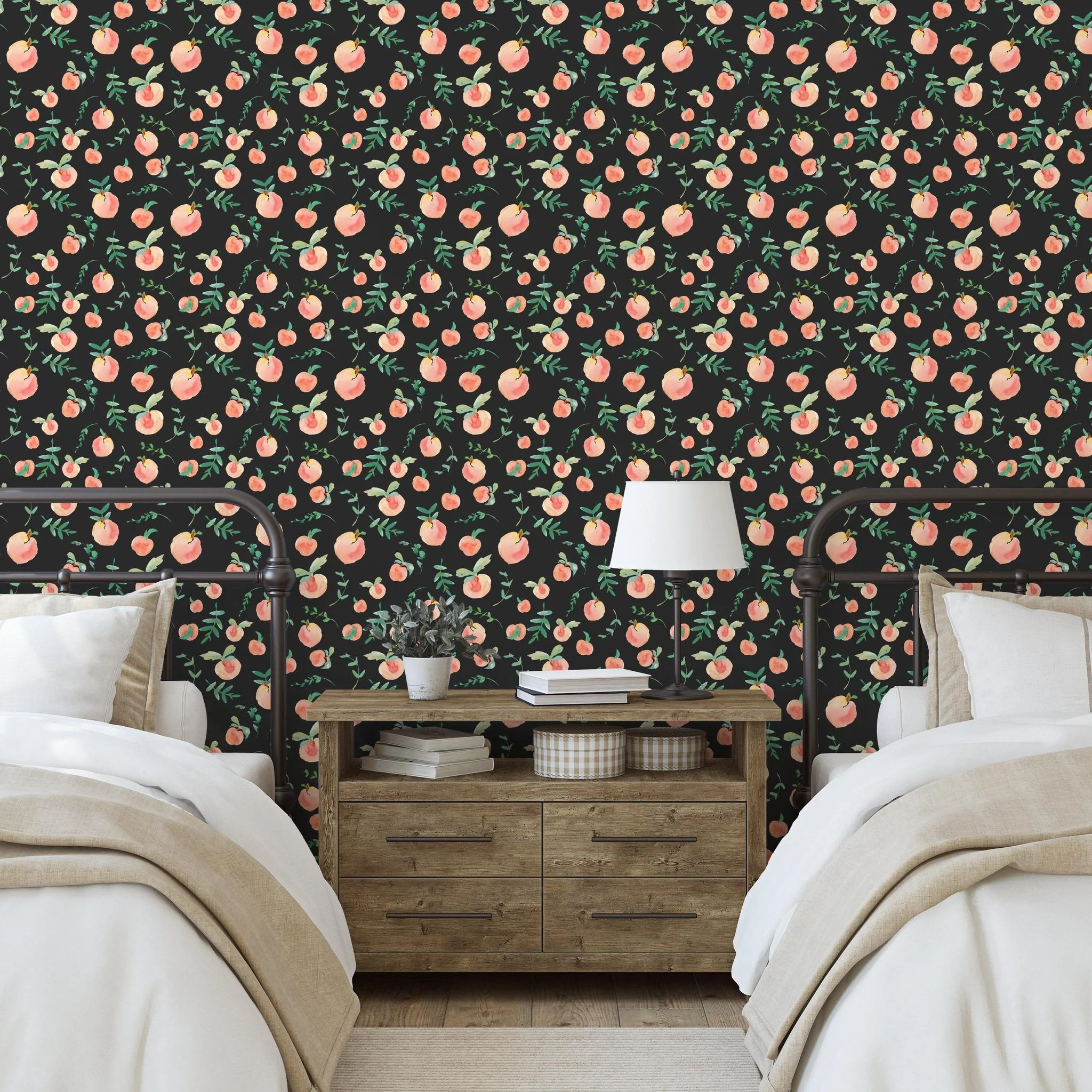 Peachy Clean (Black) Wallpaper - Image 3