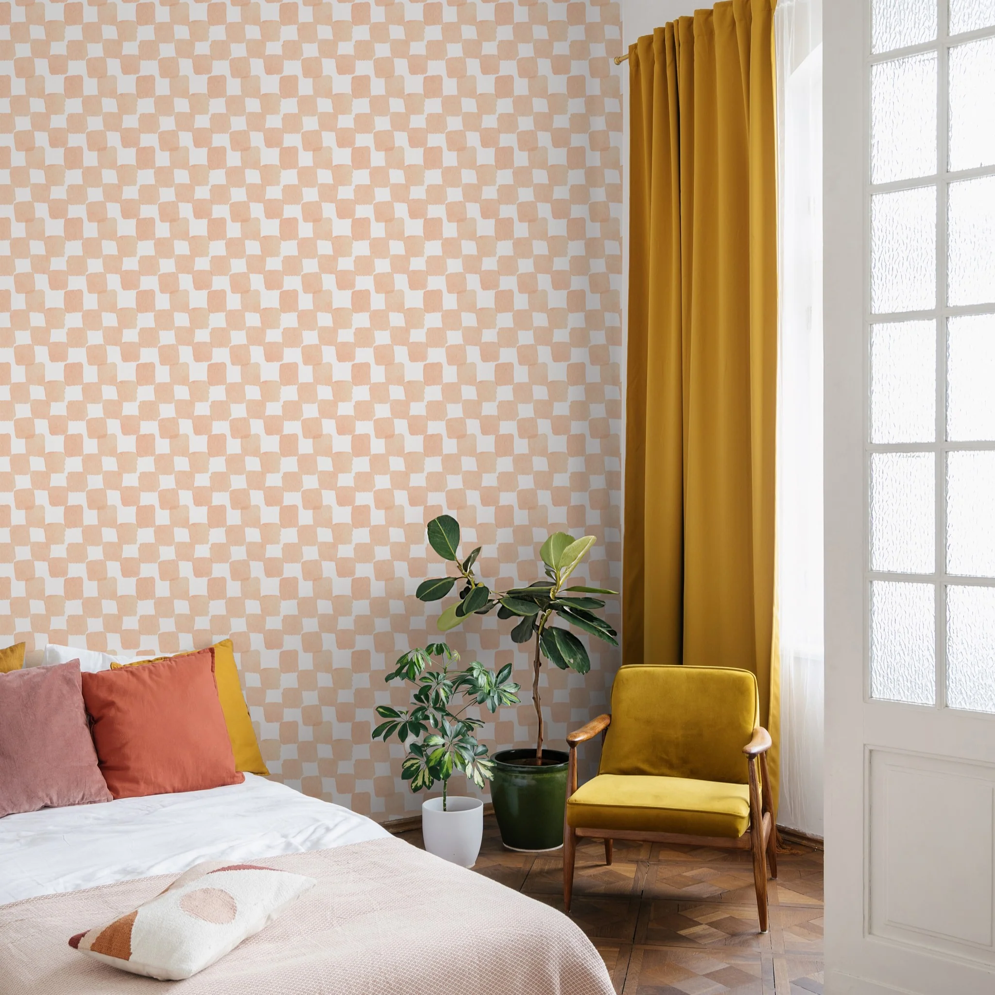 Peachy Plaid Wallpaper - Image 3