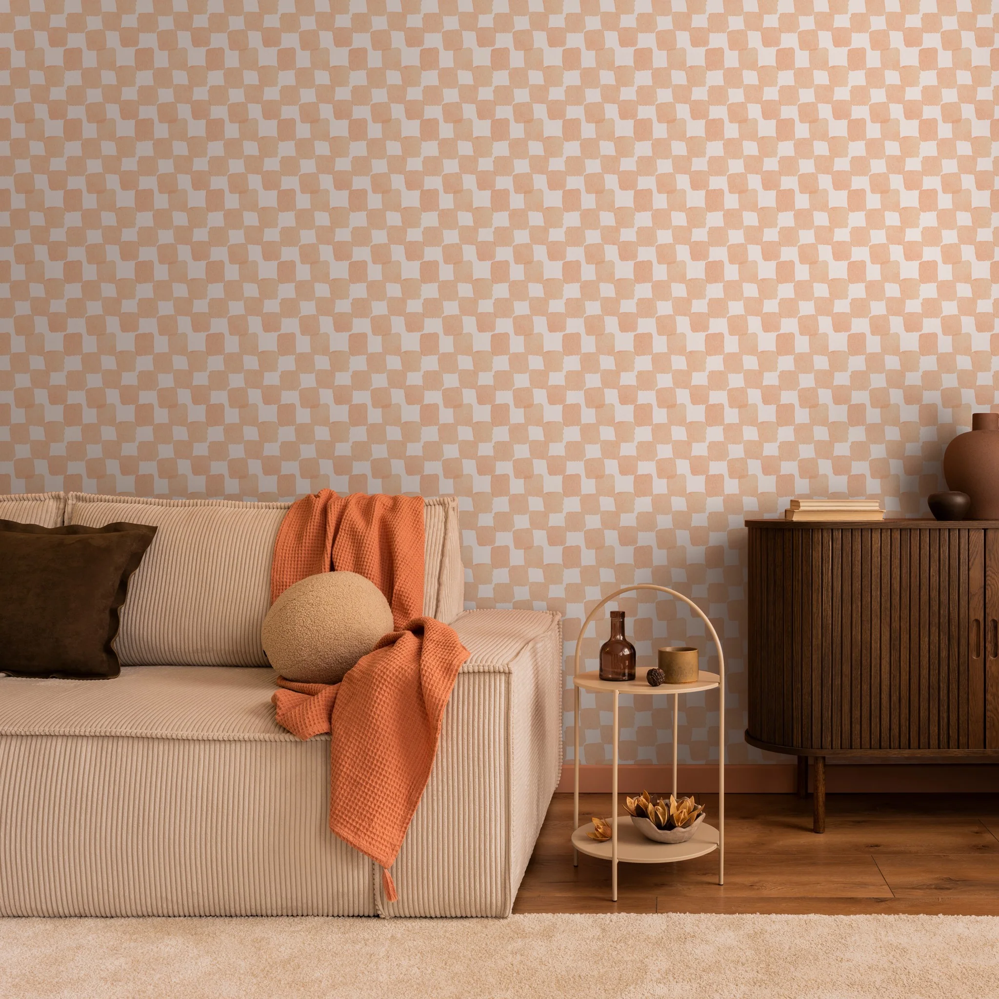 Peachy Plaid Wallpaper - Image 5