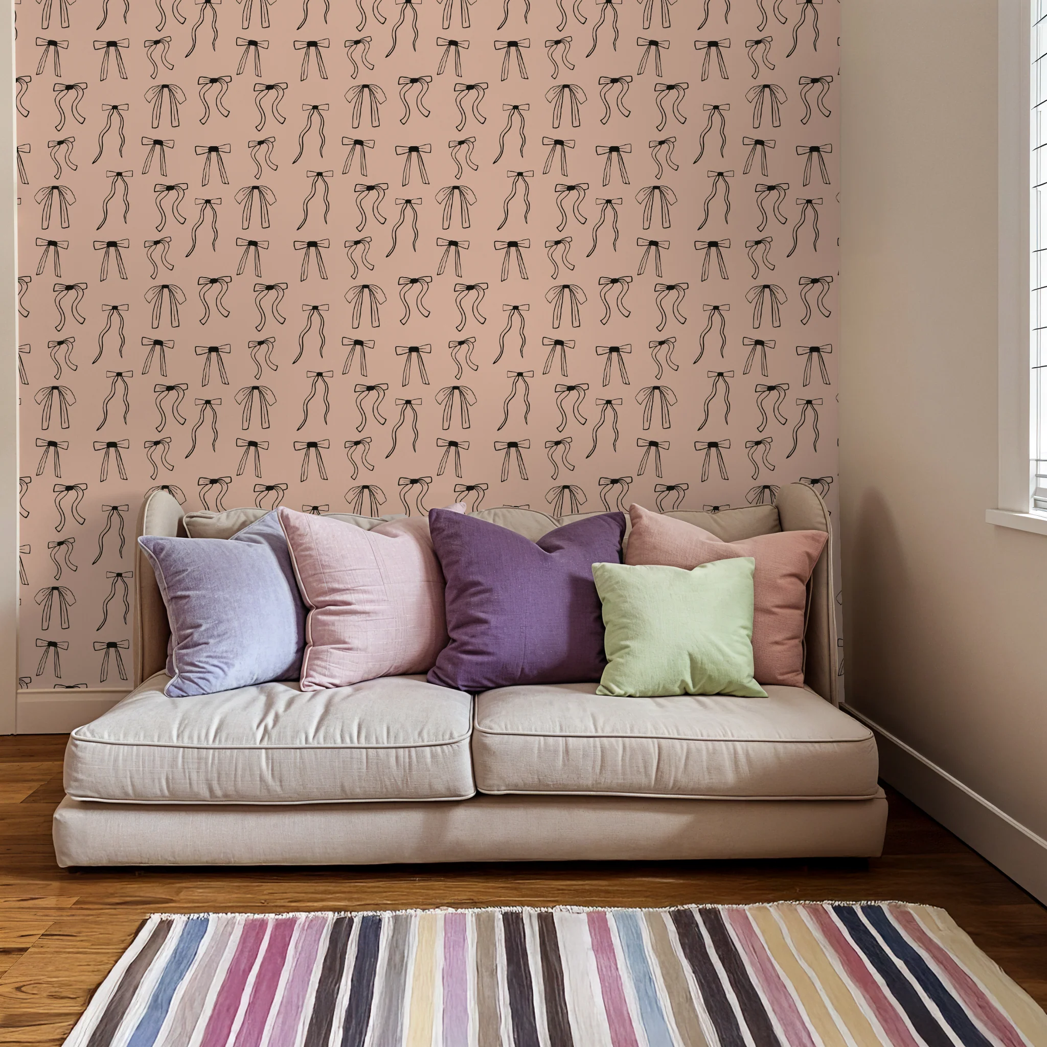 Perfectly Tied (Pink) Wallpaper - Image 3