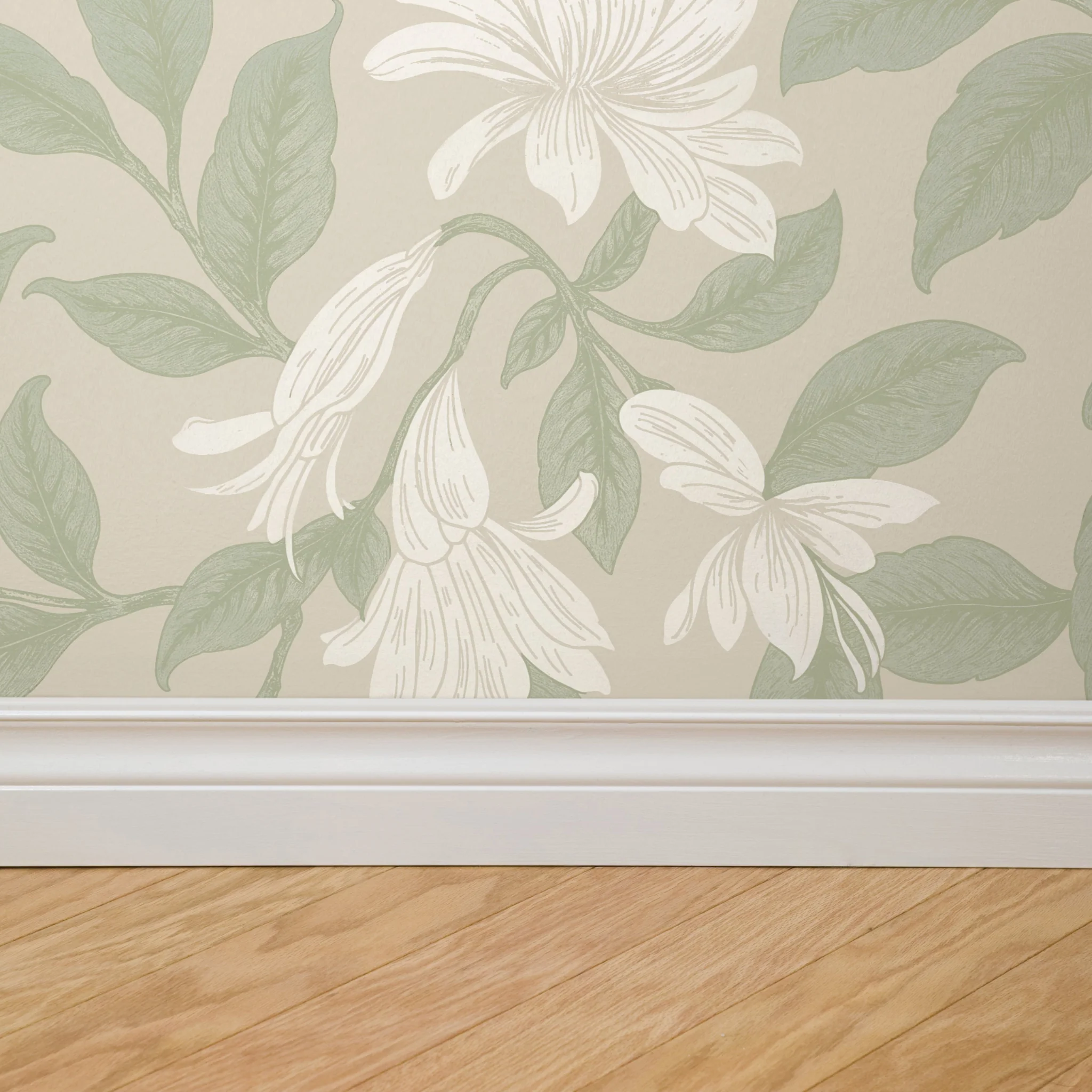 Poppy Honeysuckle Large (Cream) Wallpaper - Image 4