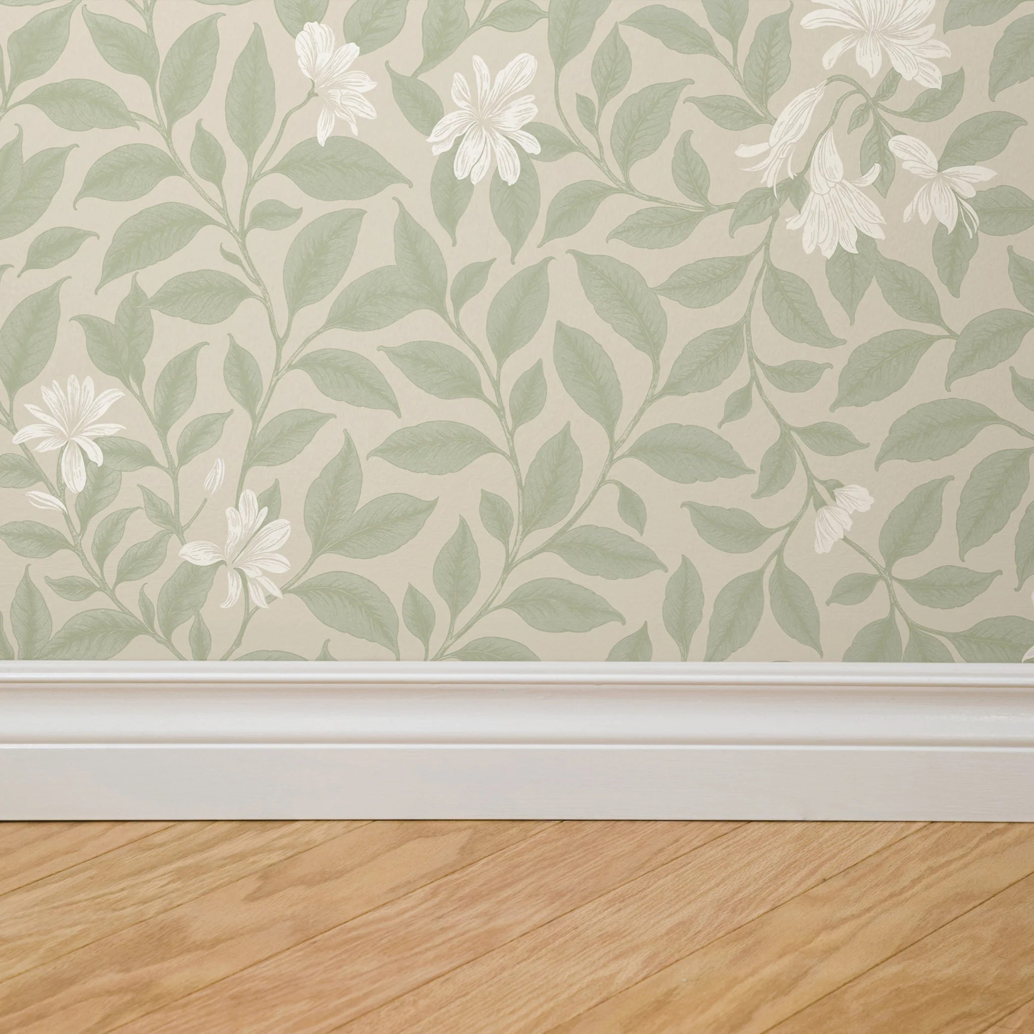 Poppy Honeysuckle Small (Cream) Wallpaper - Image 4
