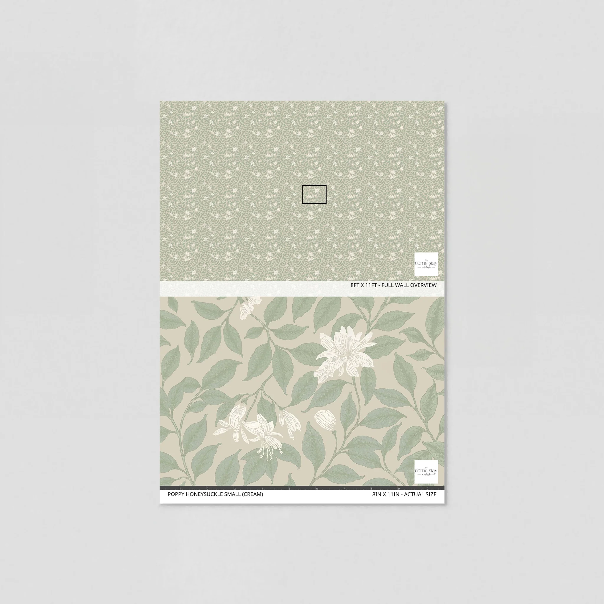 Poppy Honeysuckle Small (Cream) Wallpaper - Image 6