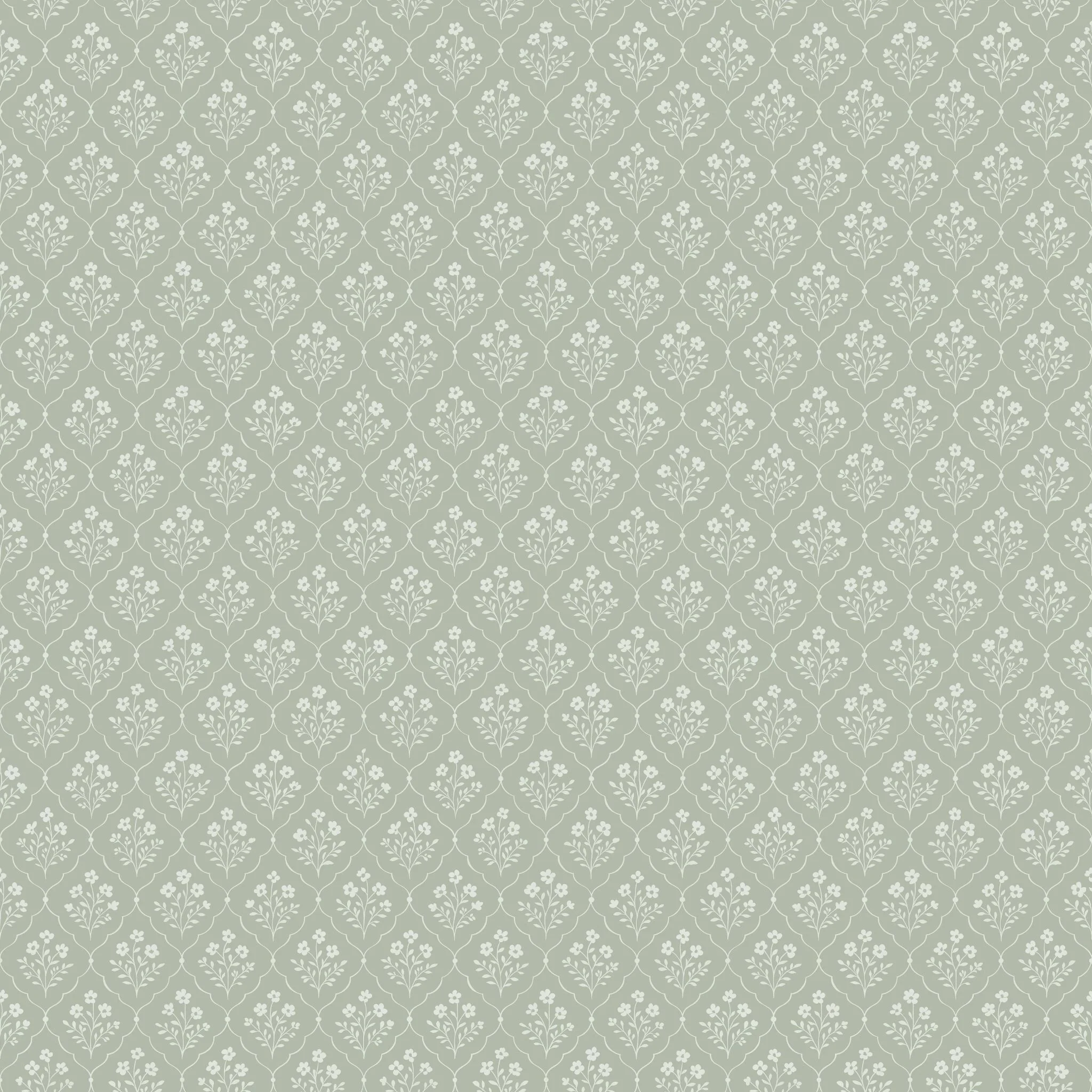 Sage Trellis Wallpaper - Image 2