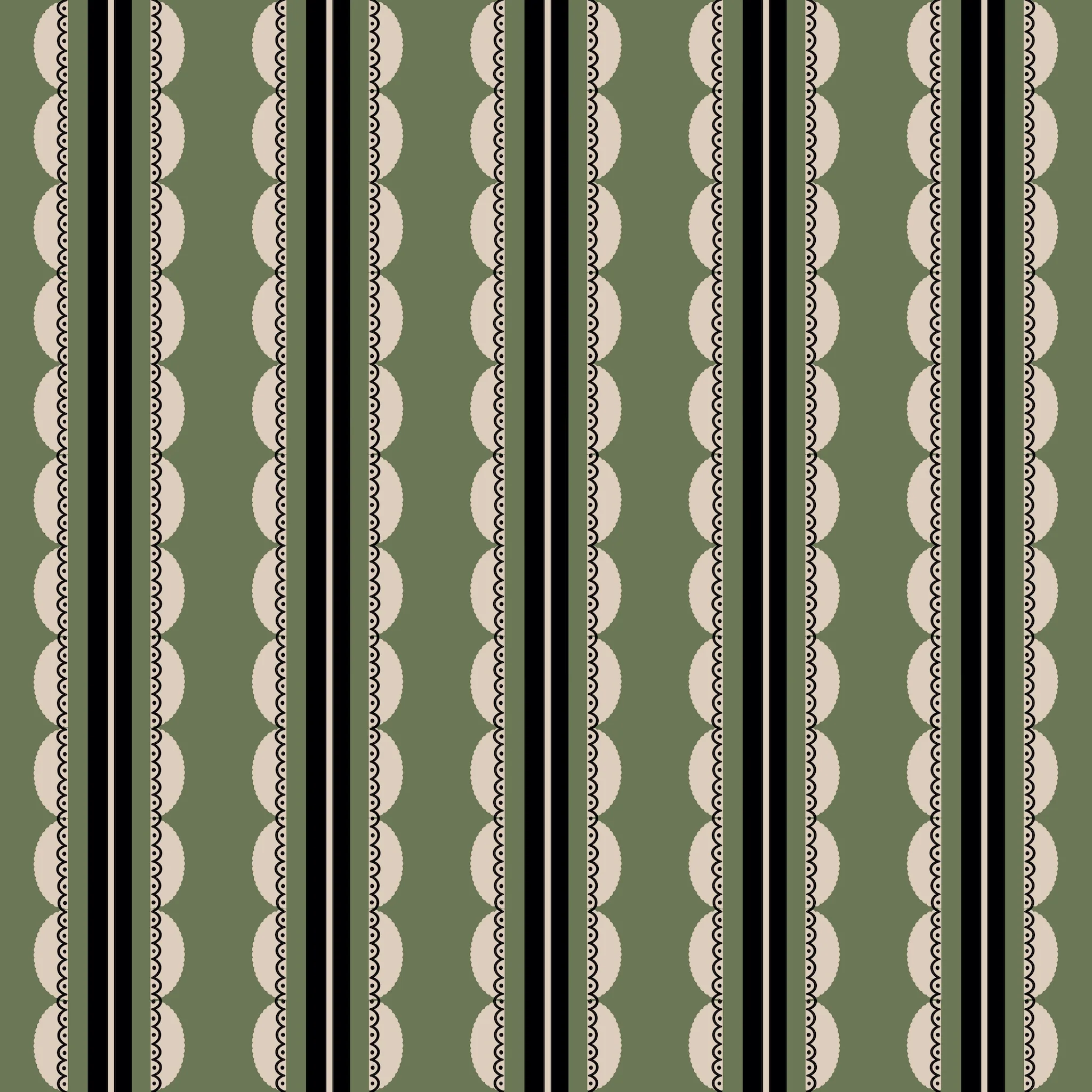 Sunday Scallop (Green) Wallpaper - Image 2