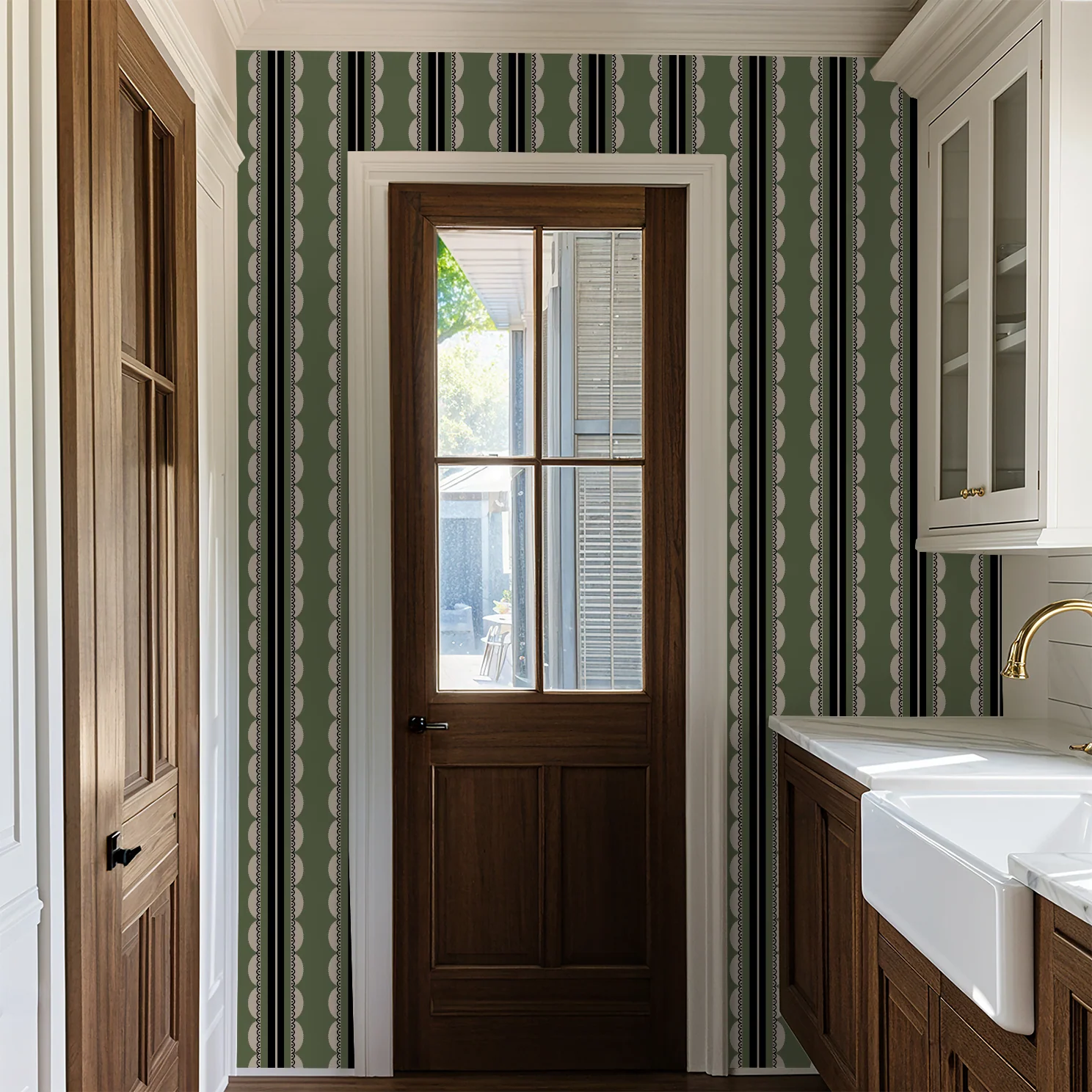 Sunday Scallop (Green) Wallpaper - Image 3