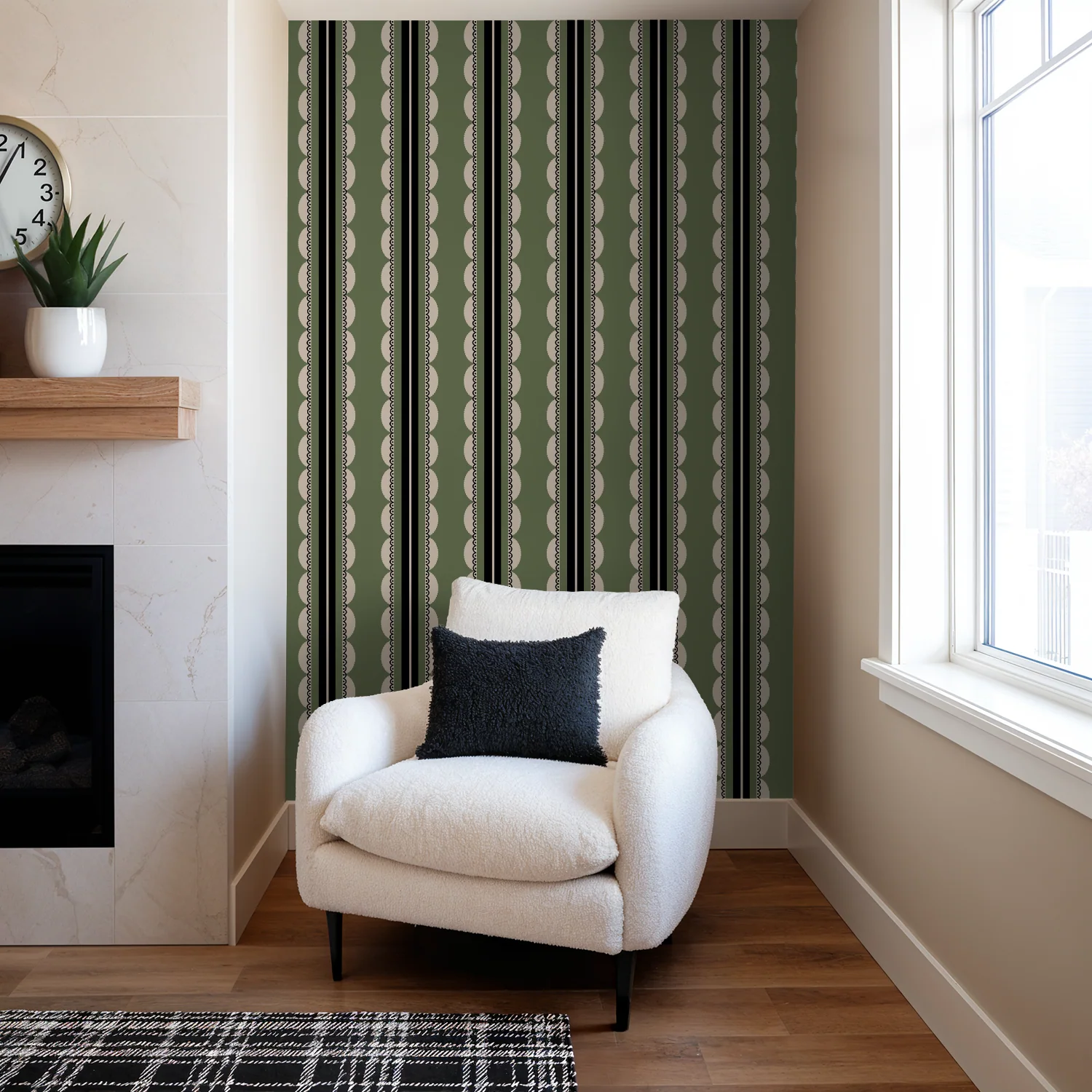 Sunday Scallop (Green) Wallpaper - Image 5