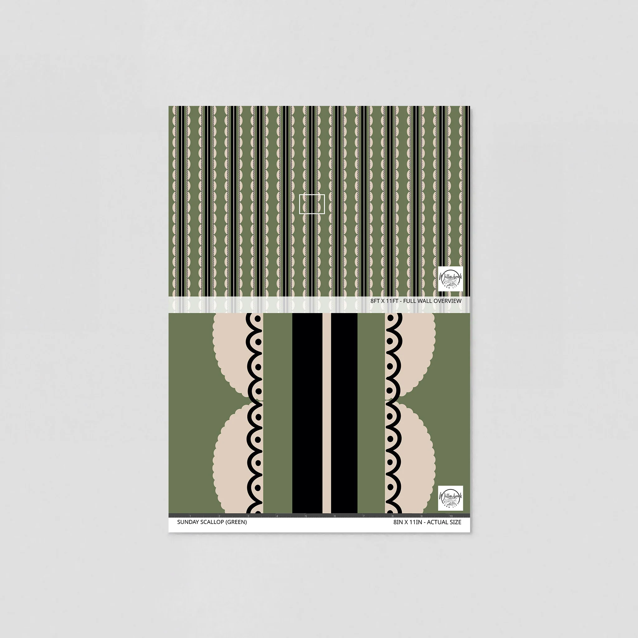 Sunday Scallop (Green) Wallpaper - Image 6