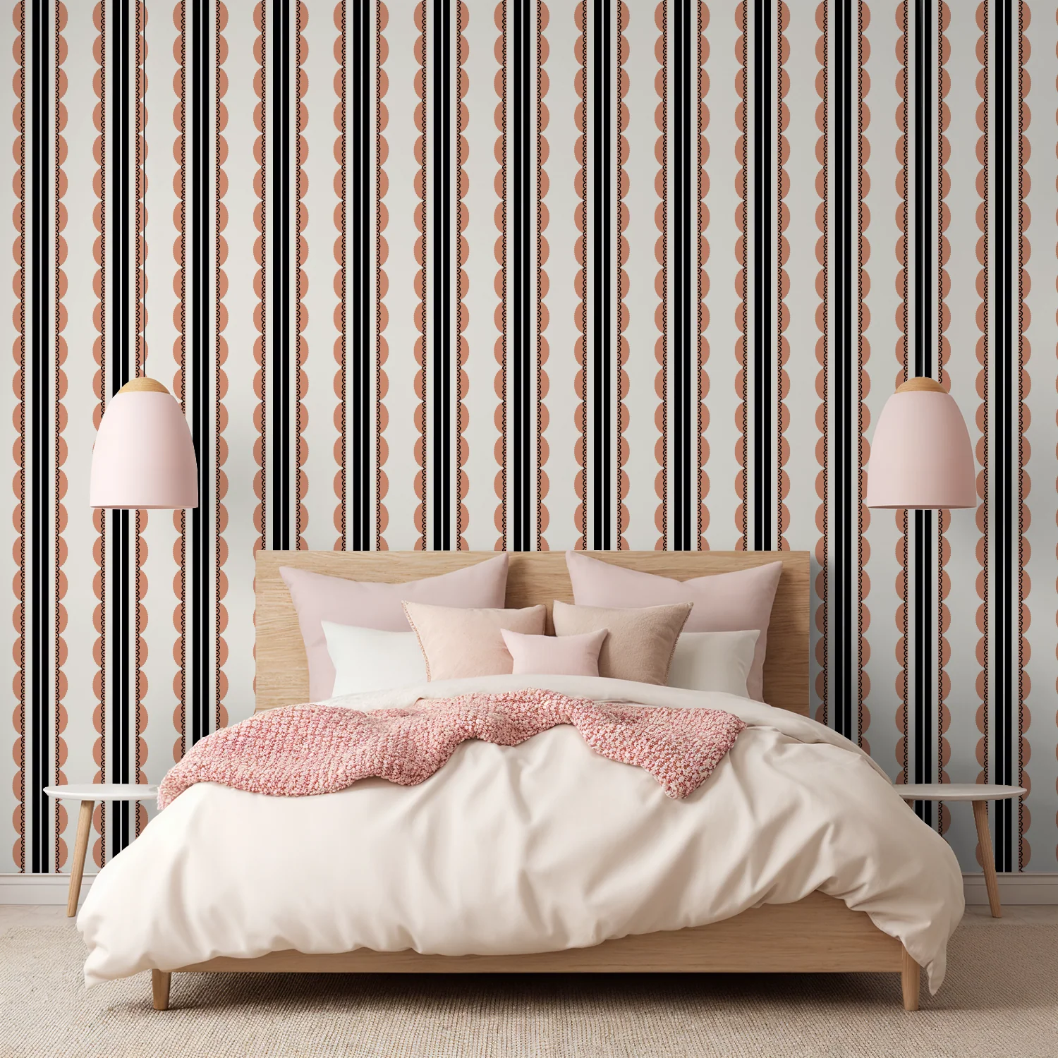 Sunday Scallop (Pink) Wallpaper - Image 3