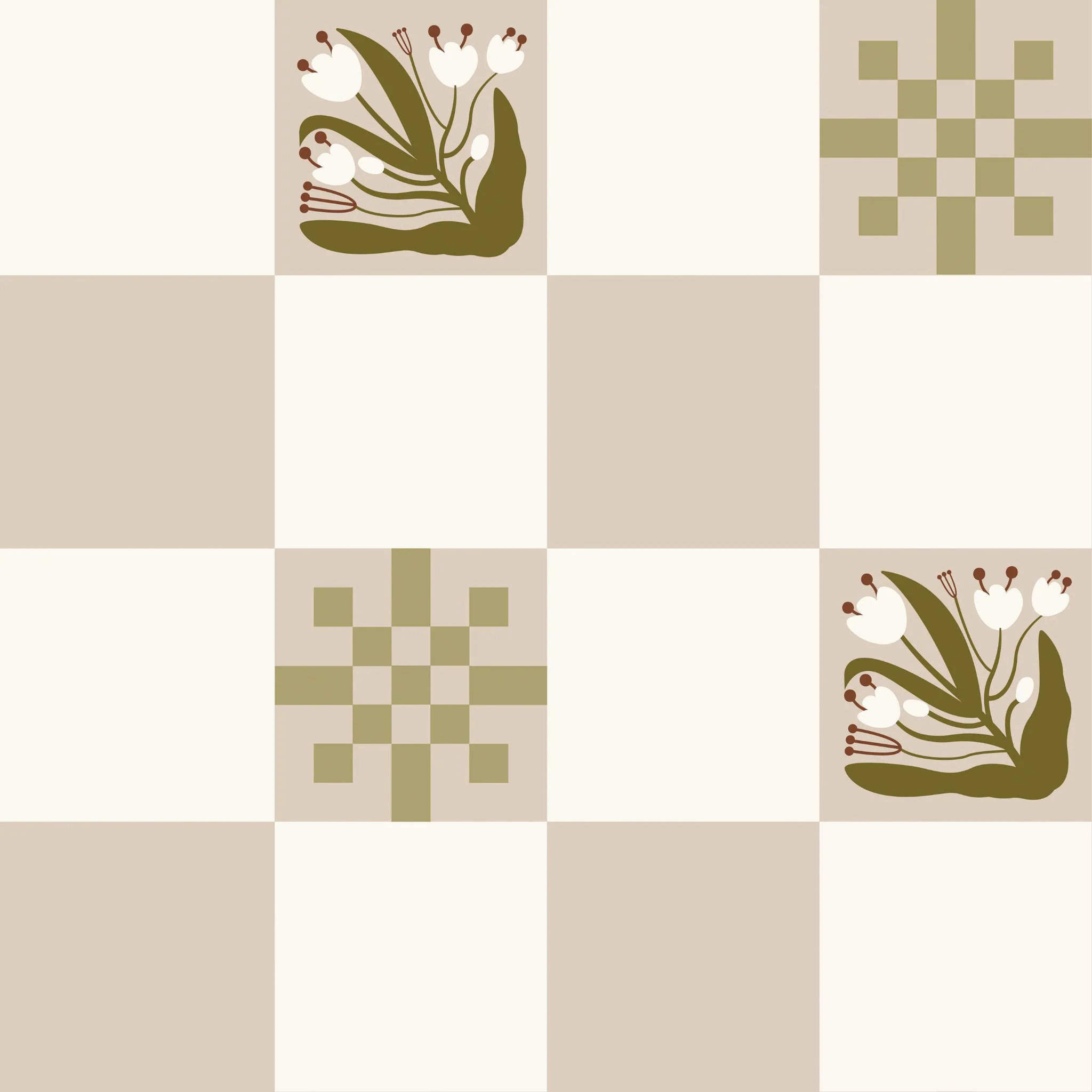 The Wild Check Amen (Tan) Wallpaper - Image 2