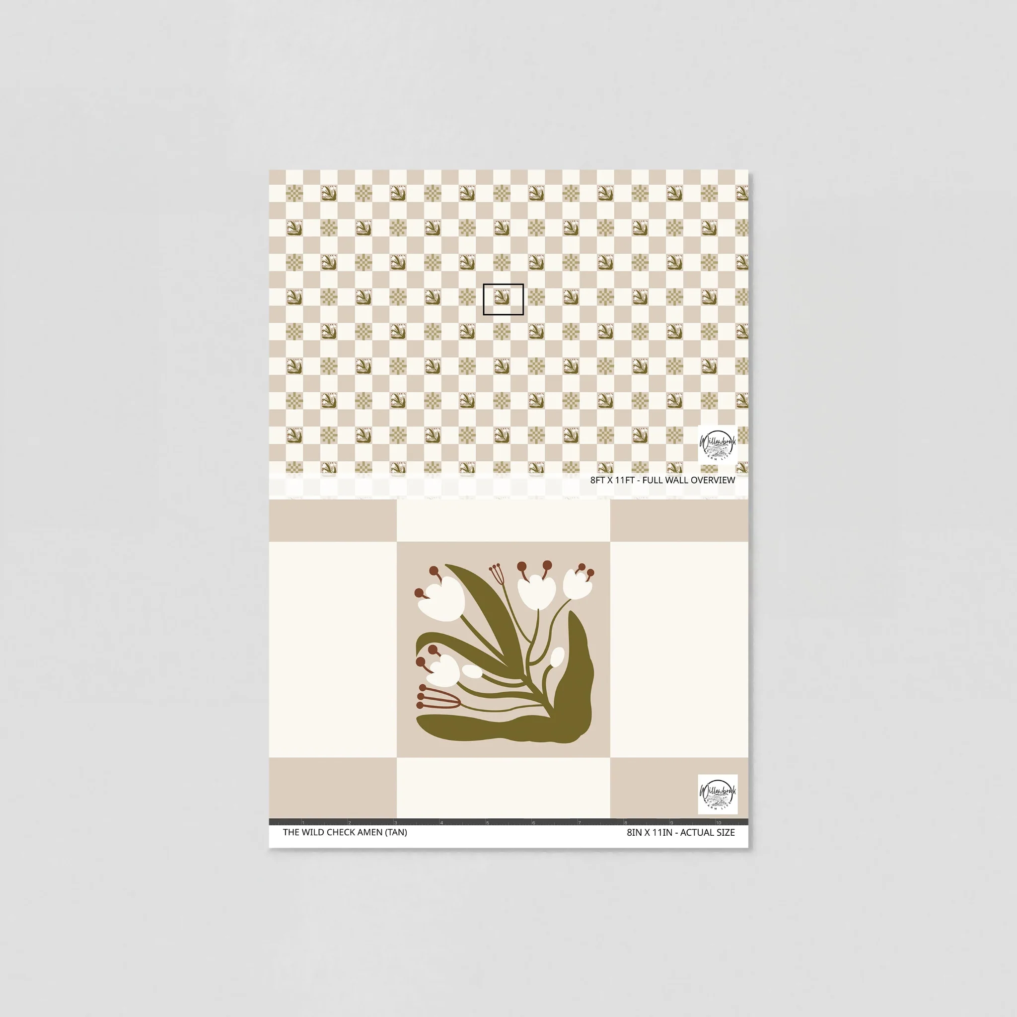 The Wild Check Amen (Tan) Wallpaper - Image 6
