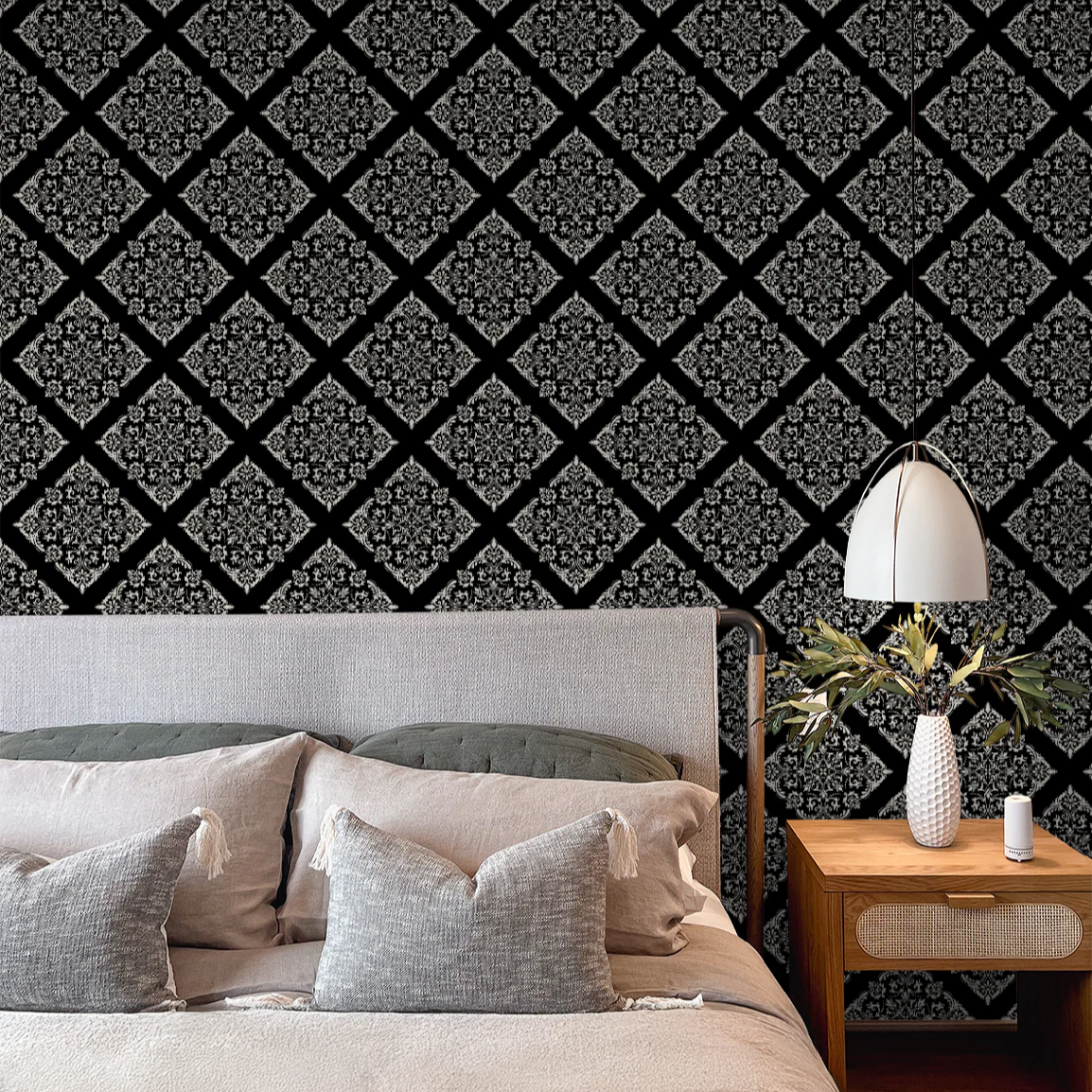 Thrifted Meadow (Black) Wallpaper - Image 3