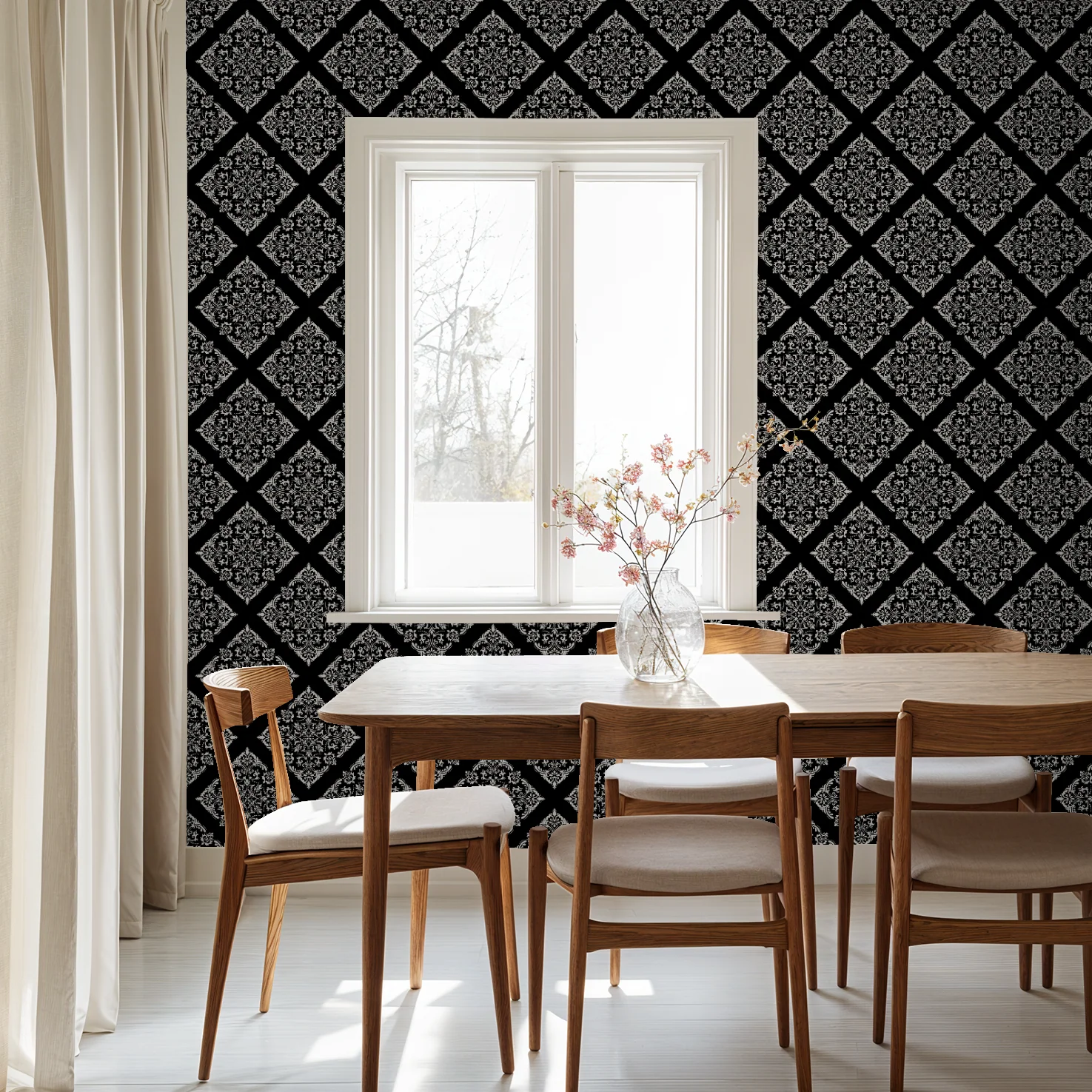Thrifted Meadow (Black) Wallpaper - Image 5