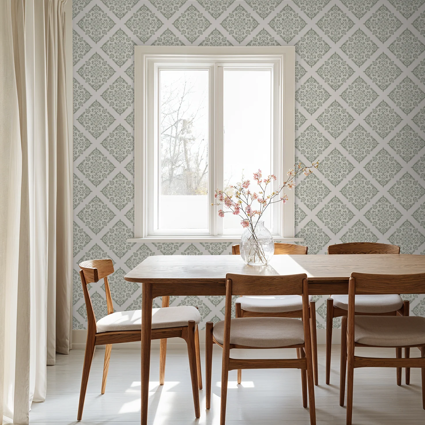 Thrifted Meadow (Sage) Wallpaper - Image 5
