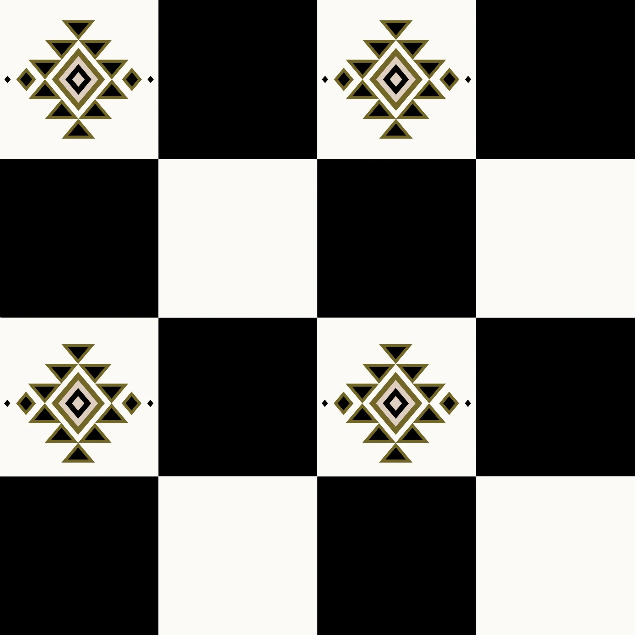 Western Checker (Black and Olive) Wallpaper - Image 2