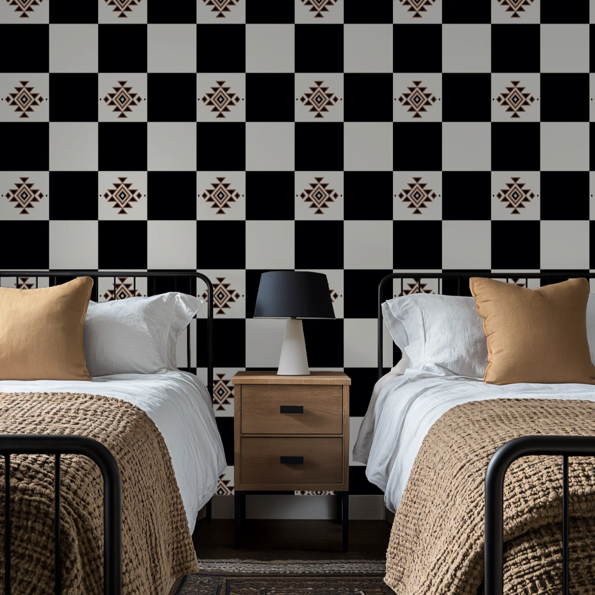 Western Checker (Black and Red) Wallpaper - Image 5