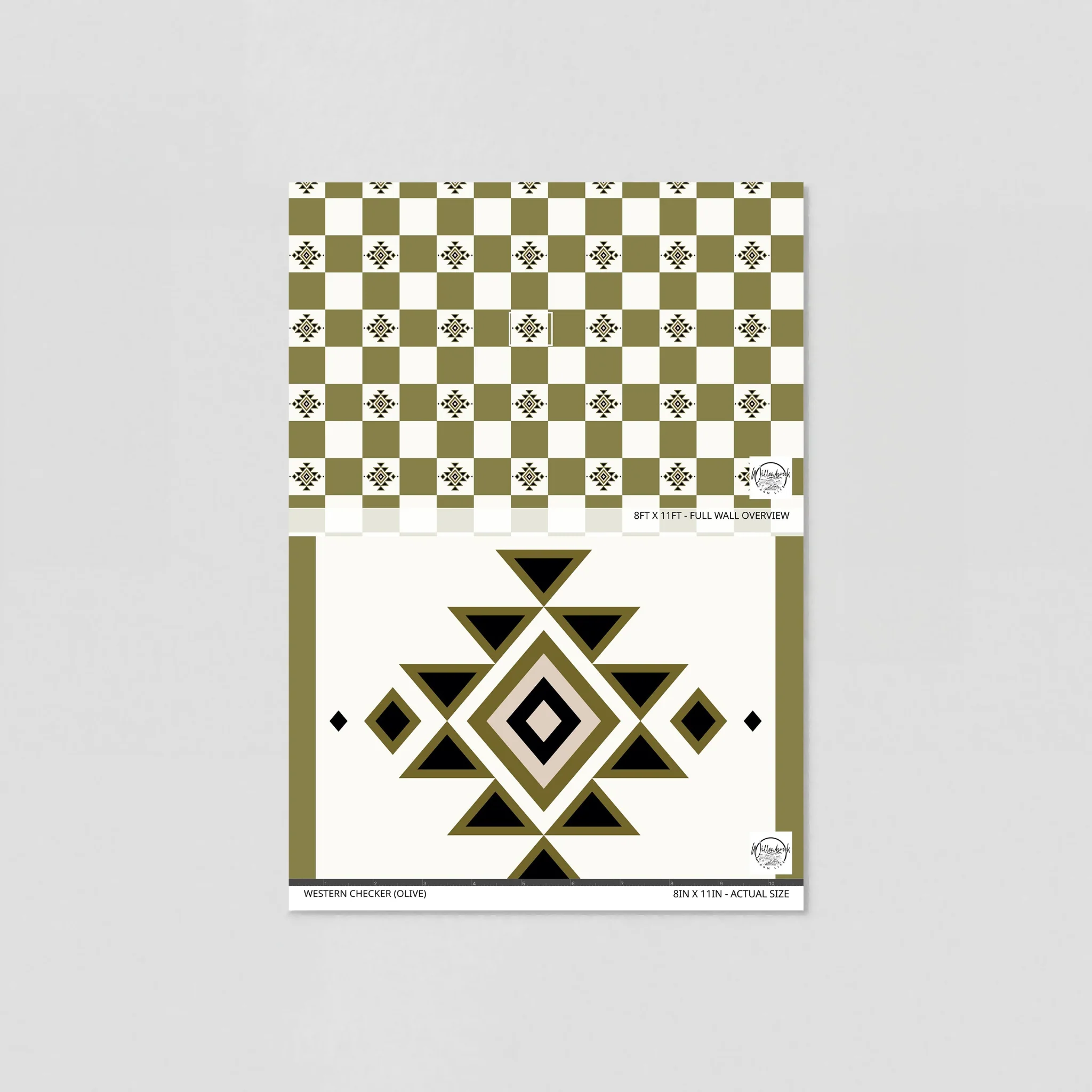 Western Checker (Olive) Wallpaper - Image 6