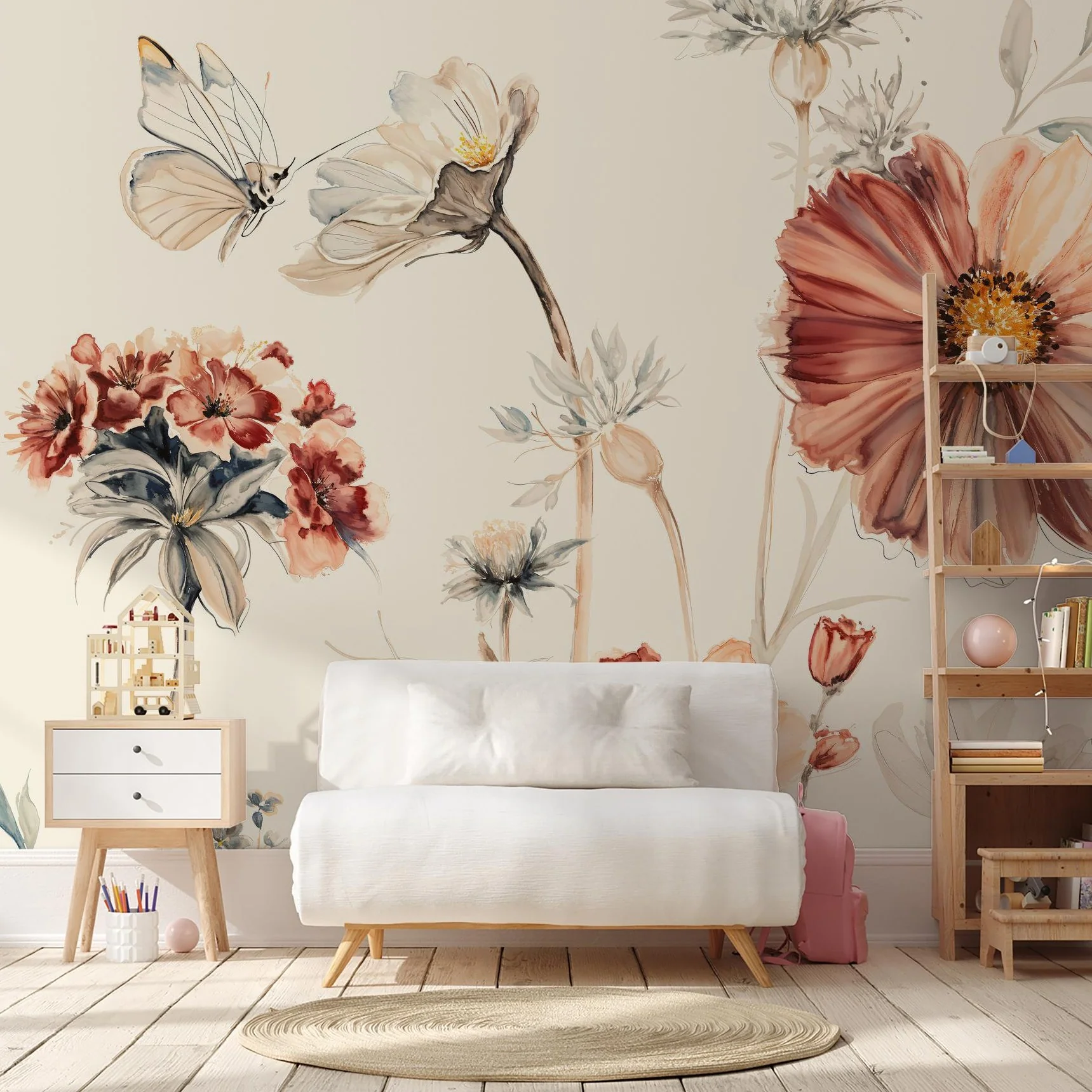 Wildflower Dreams Wallpaper (Cream) - 18 FT H X 25.3 FT W LUXE P&S - Image 3