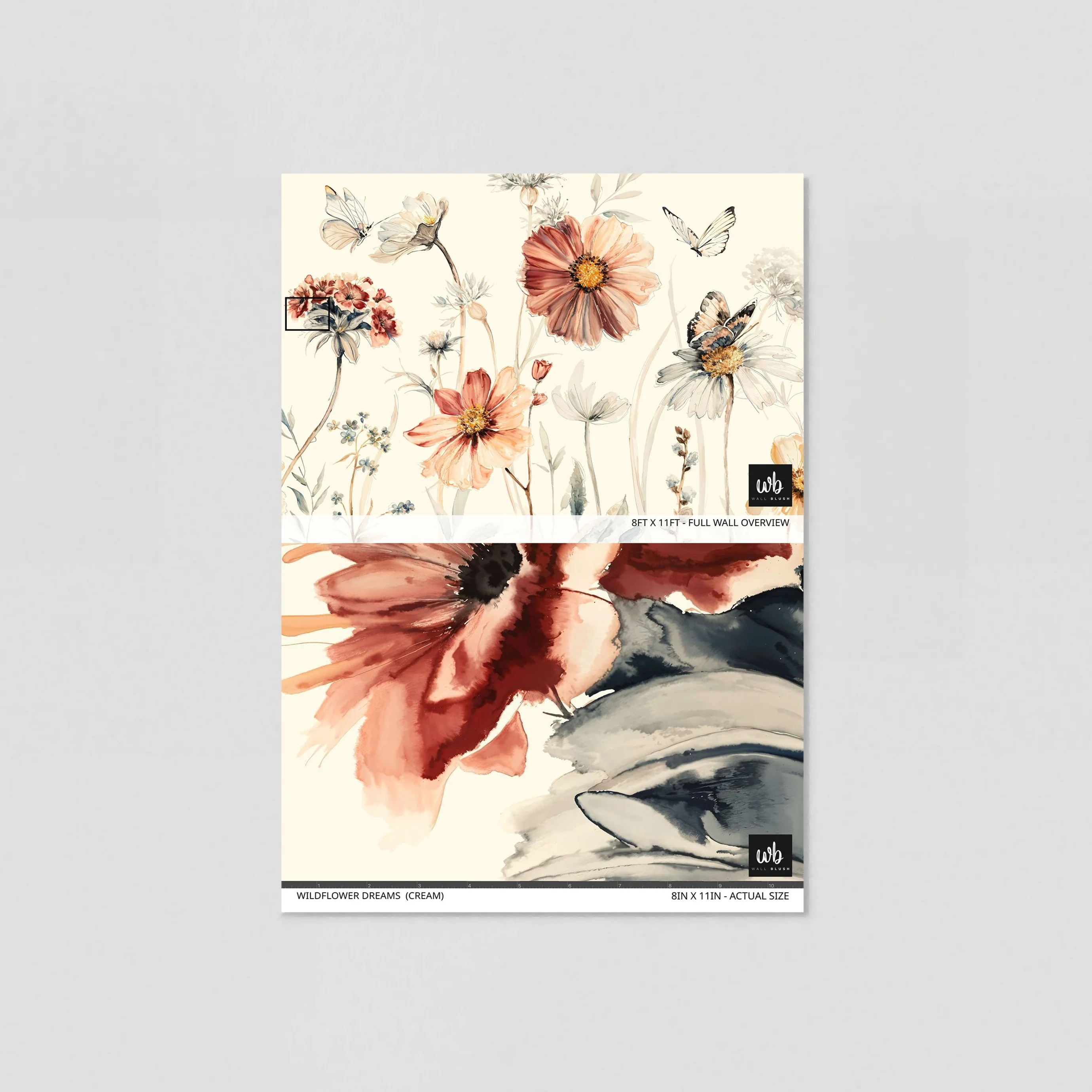 Wildflower Dreams Wallpaper (Cream) - 18 FT H X 25.3 FT W LUXE P&S - Image 6