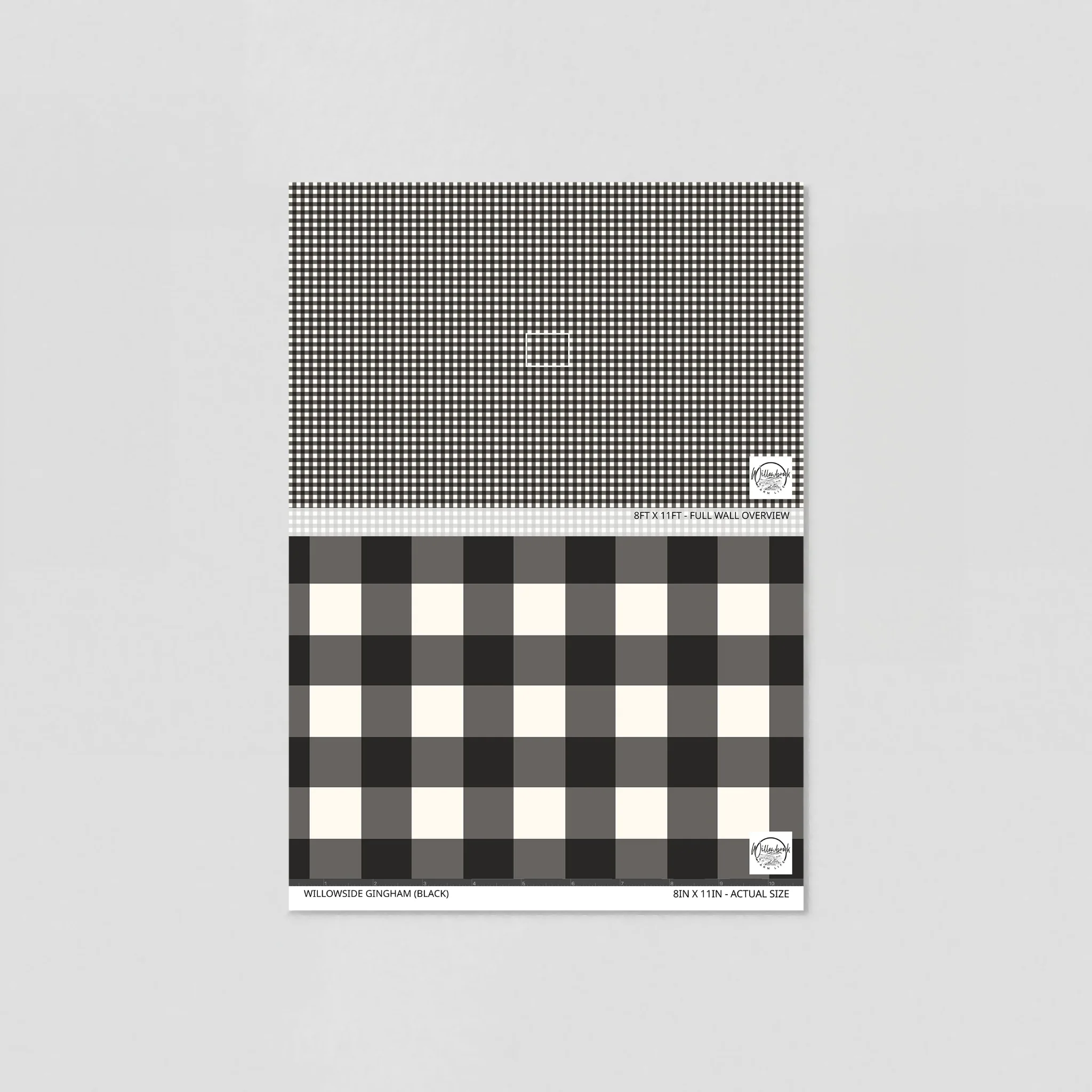 Willowside Gingham (Black) Wallpaper - Image 6