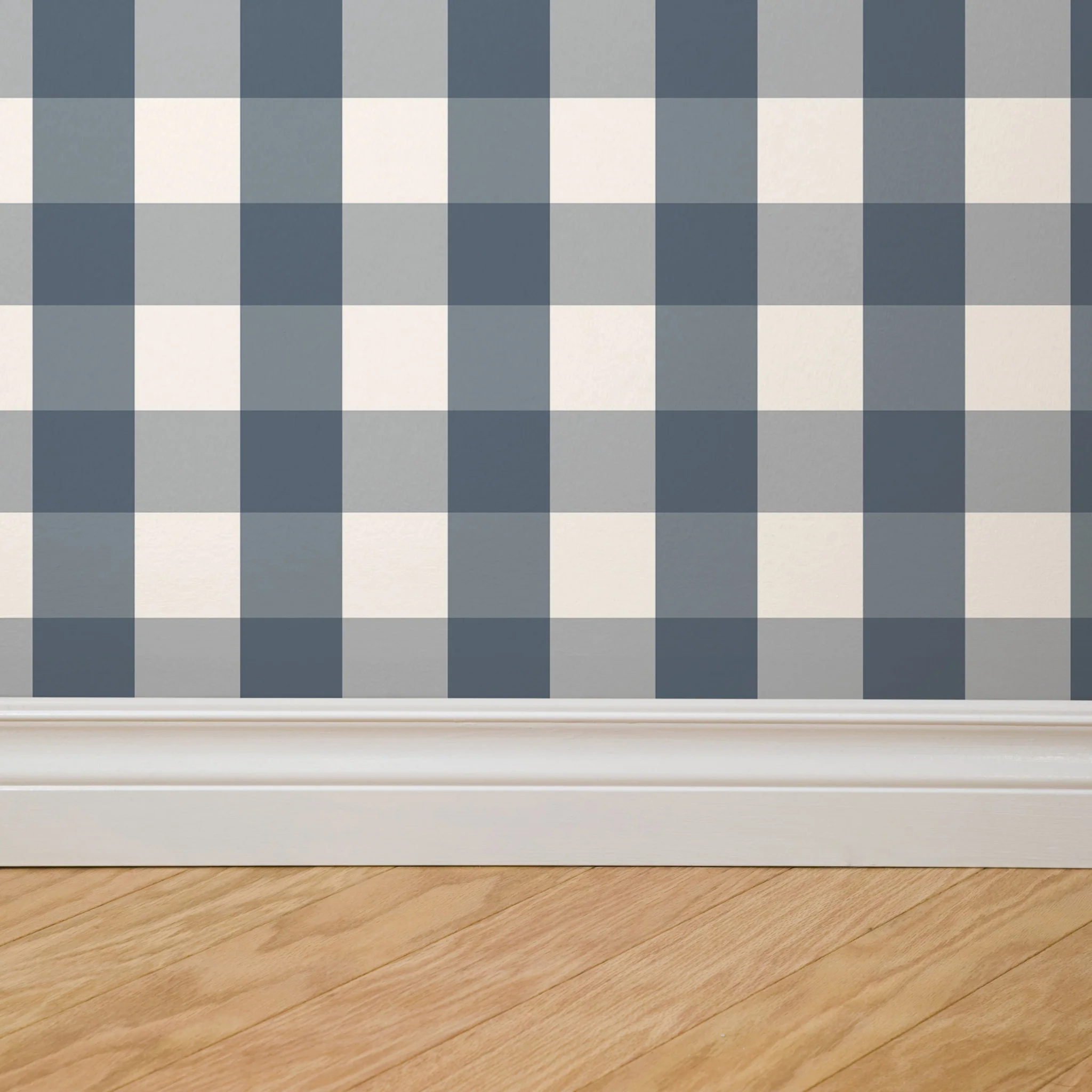 Willowside Gingham (Blue) Wallpaper - Image 5