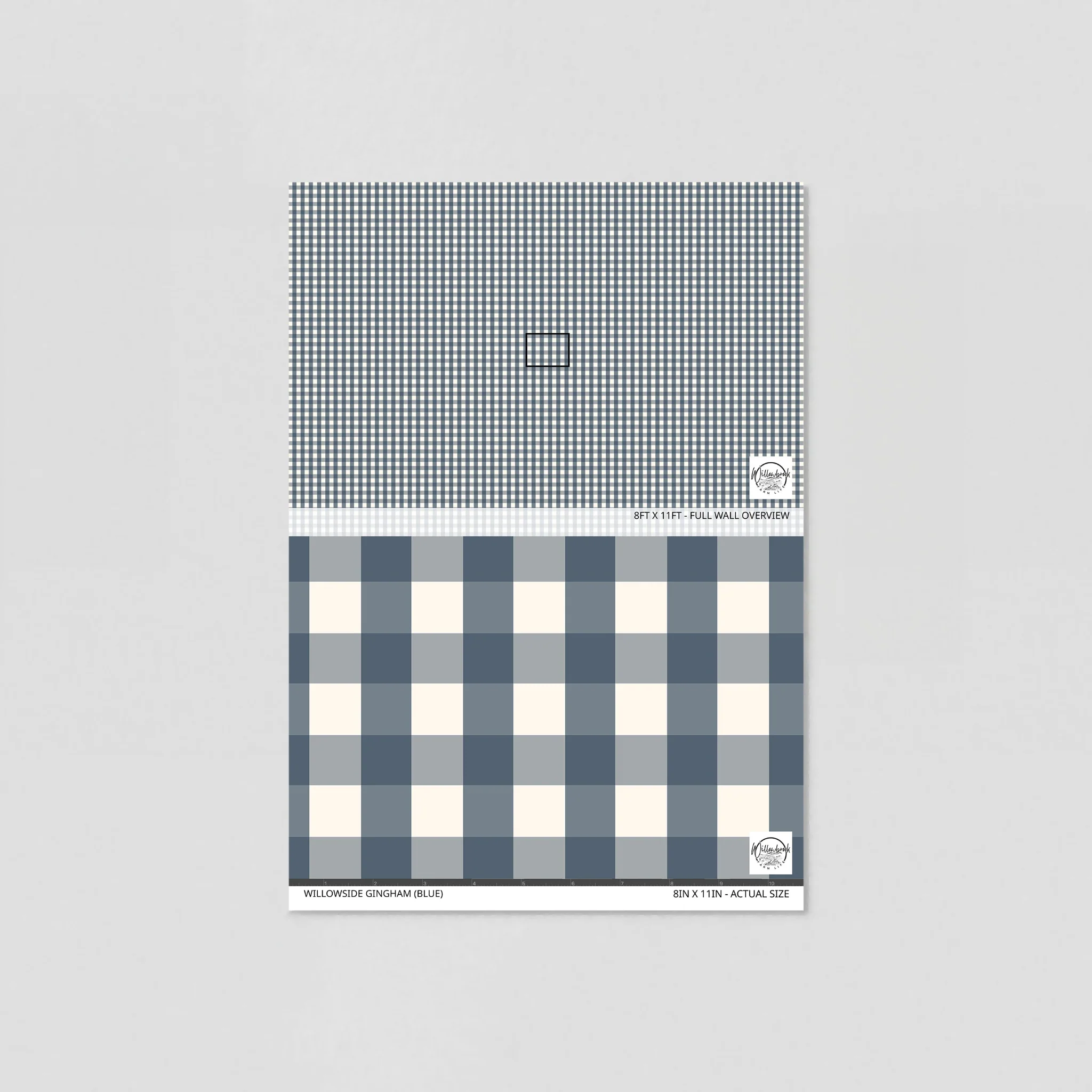 Willowside Gingham (Blue) Wallpaper - Image 6