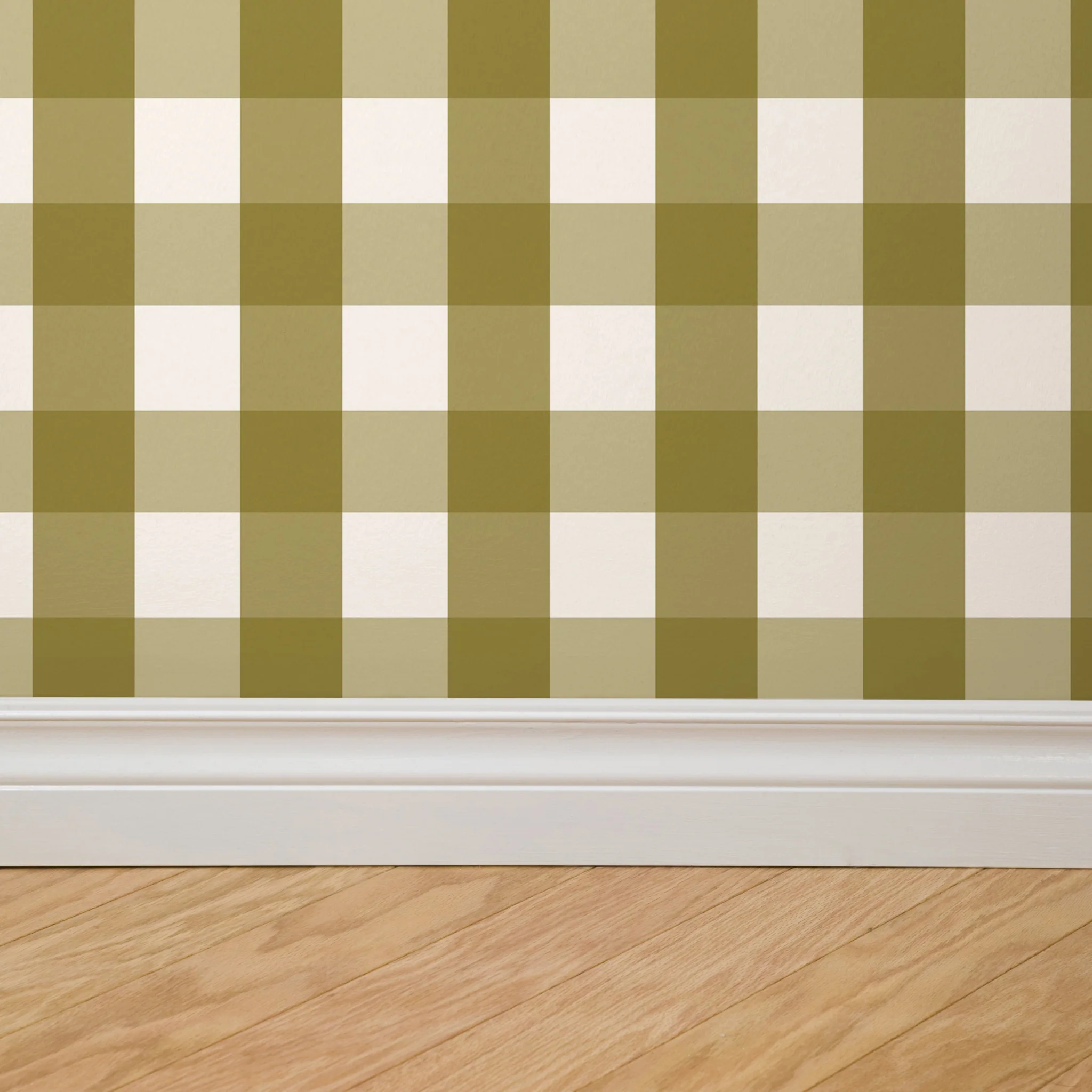 Willowside Gingham (Olive) Wallpaper - Image 4