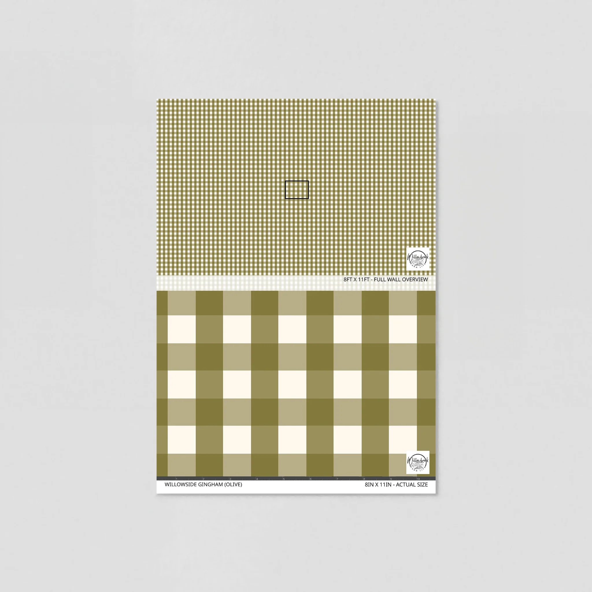 Willowside Gingham (Olive) Wallpaper - Image 6