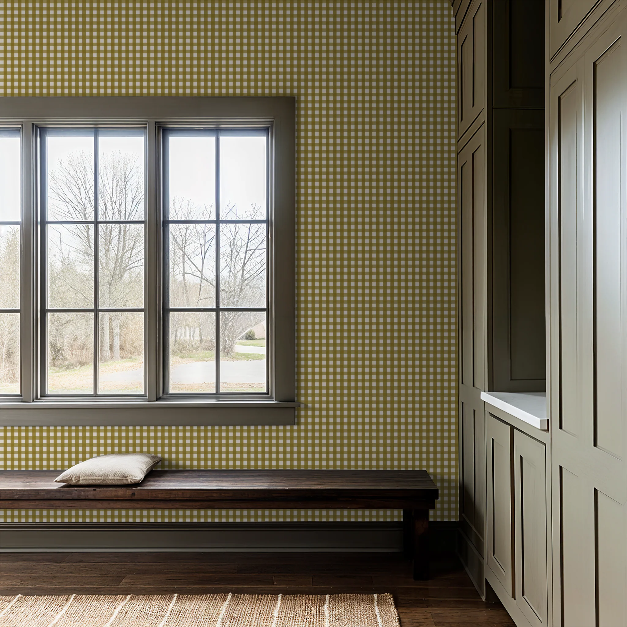 Willowside Gingham (Yellow) Wallpaper - Image 3