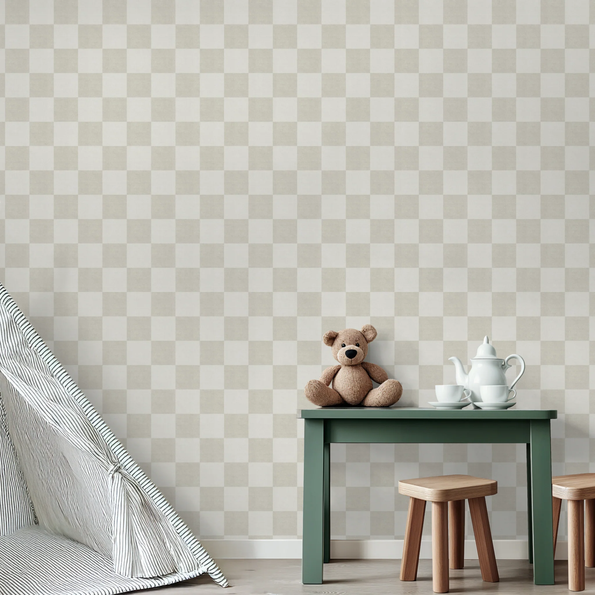 Woven Check (Beige) Wallpaper - Image 5