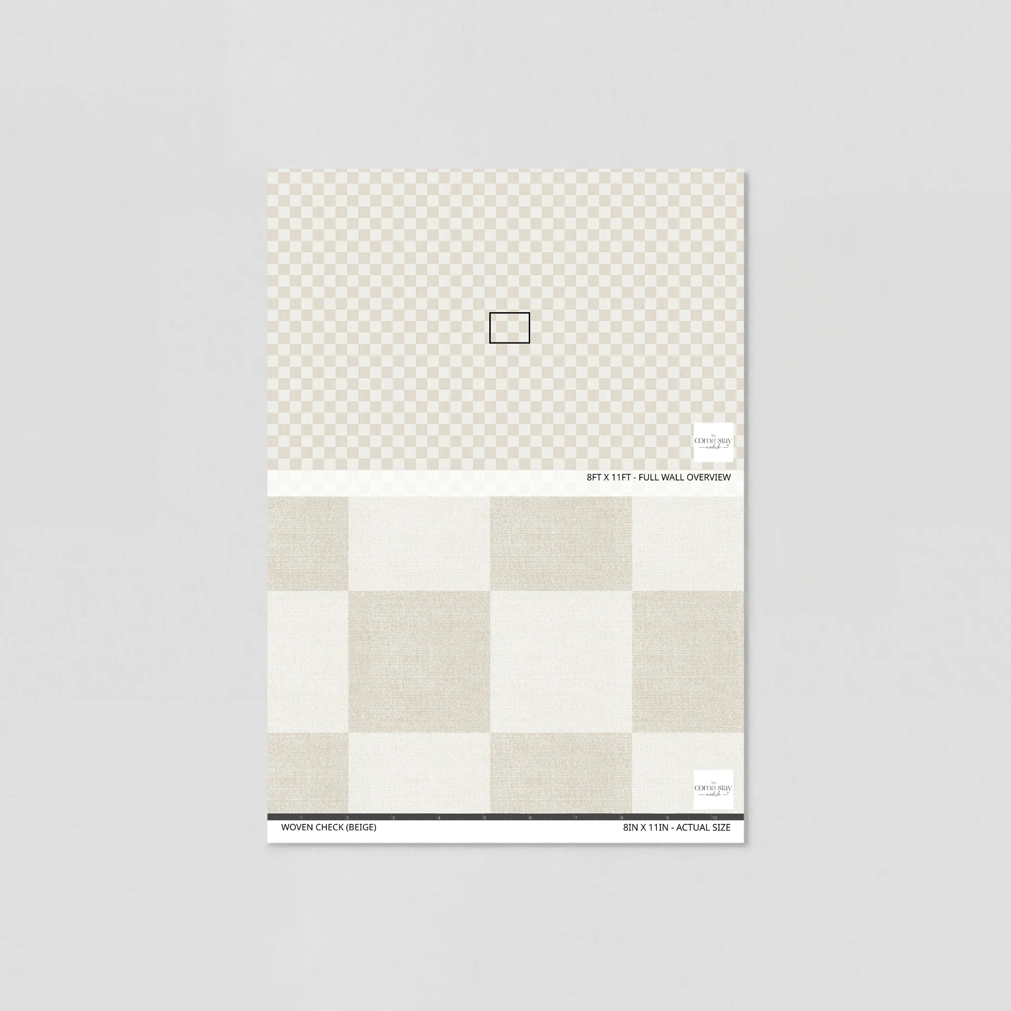 Woven Check (Beige) Wallpaper - Image 6