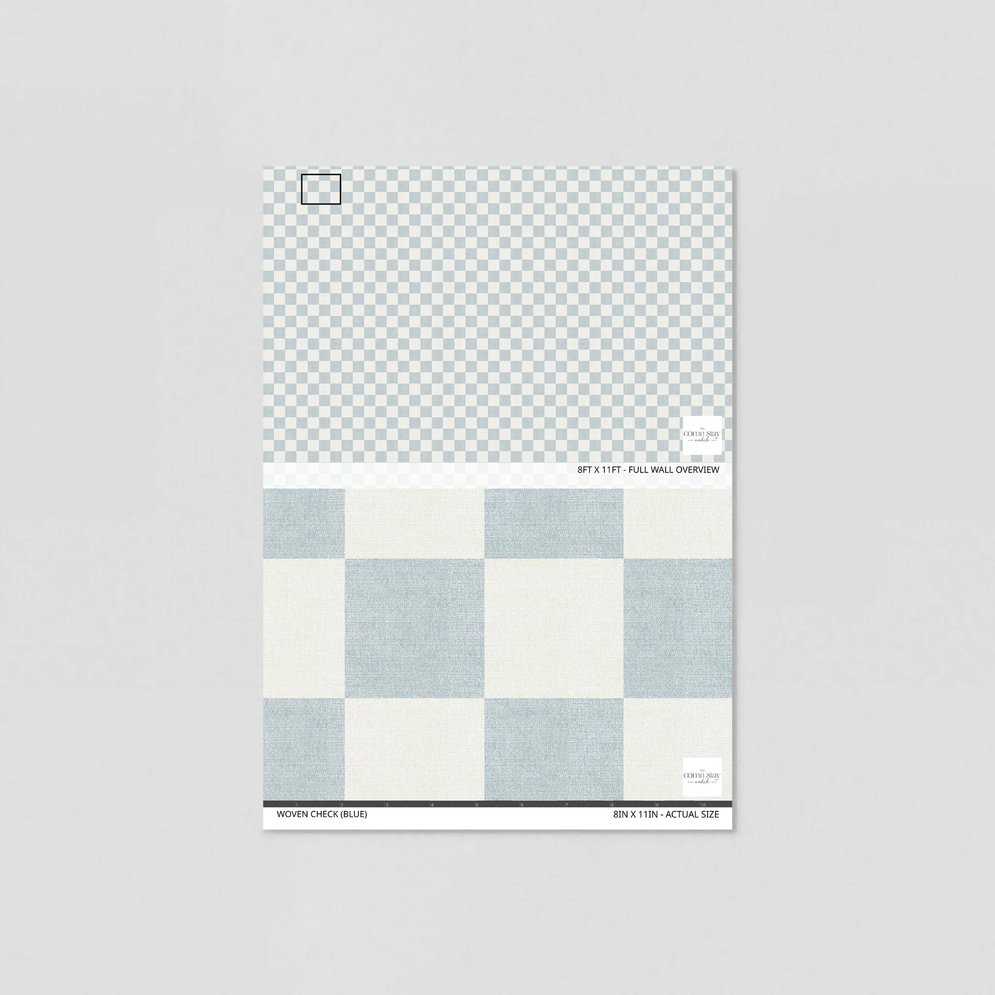 Woven Check (Blue) Wallpaper - Image 6
