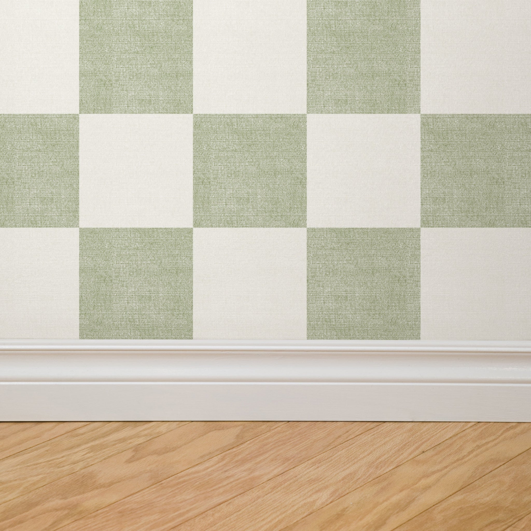 Woven Check (Green) Wallpaper - Image 5