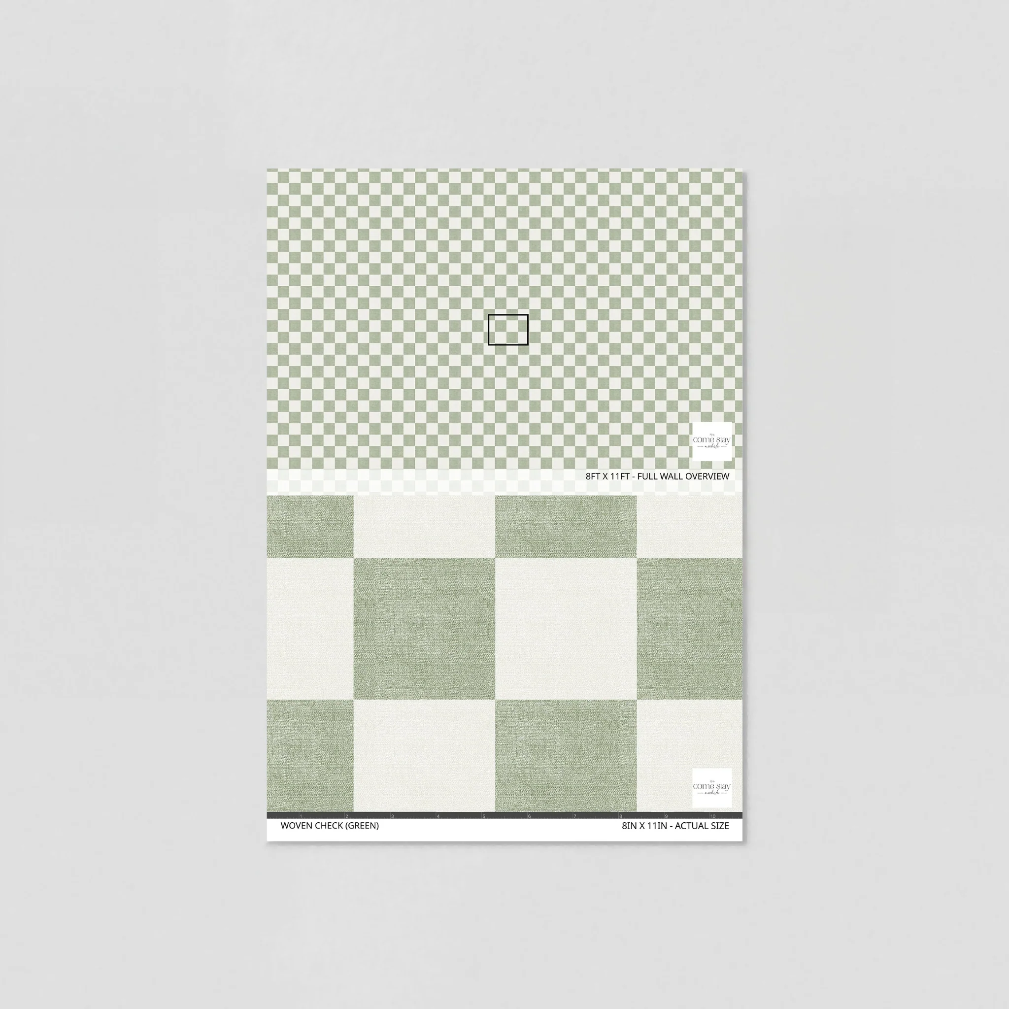 Woven Check (Green) Wallpaper - Image 6