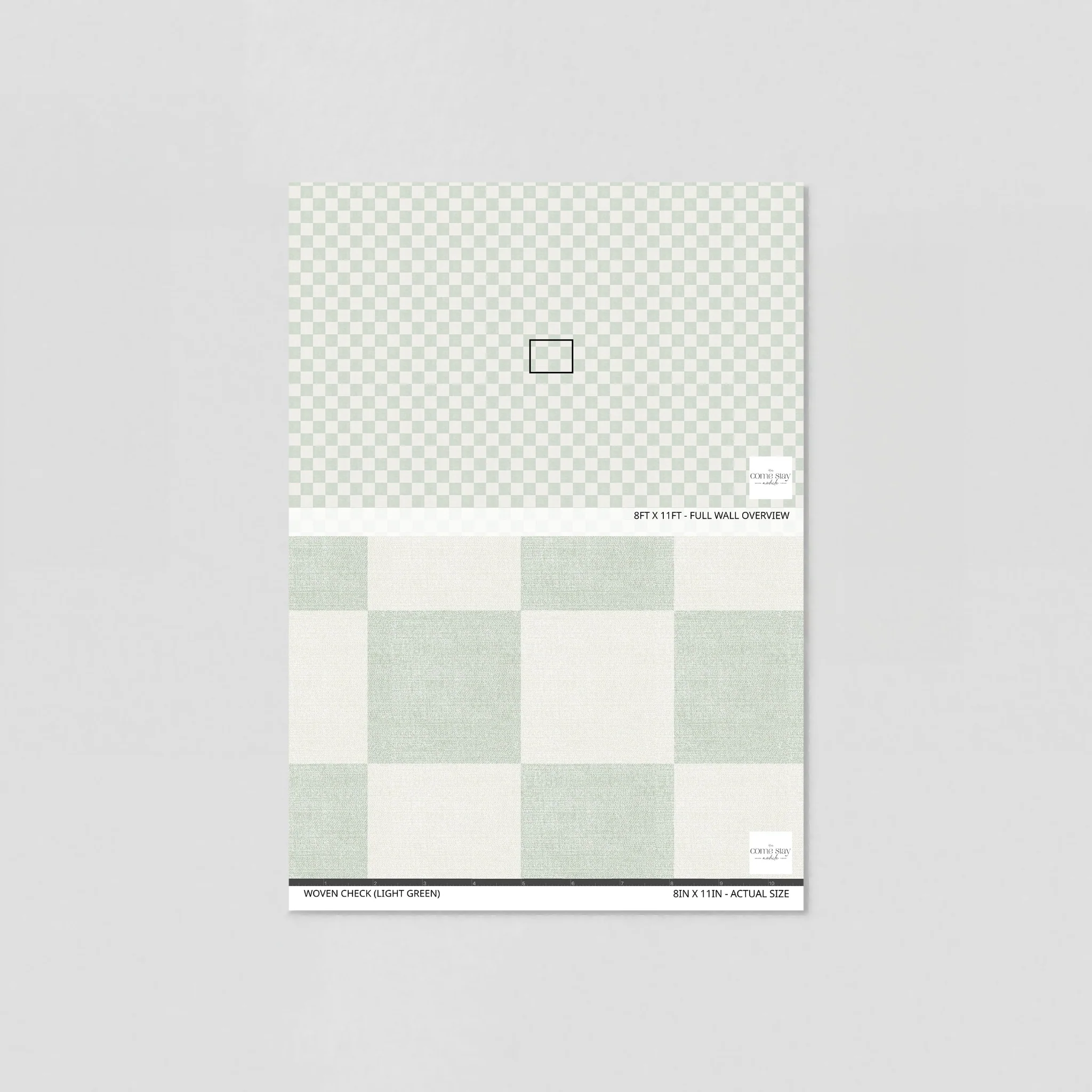 Woven Check (Light Green) Wallpaper - Image 6